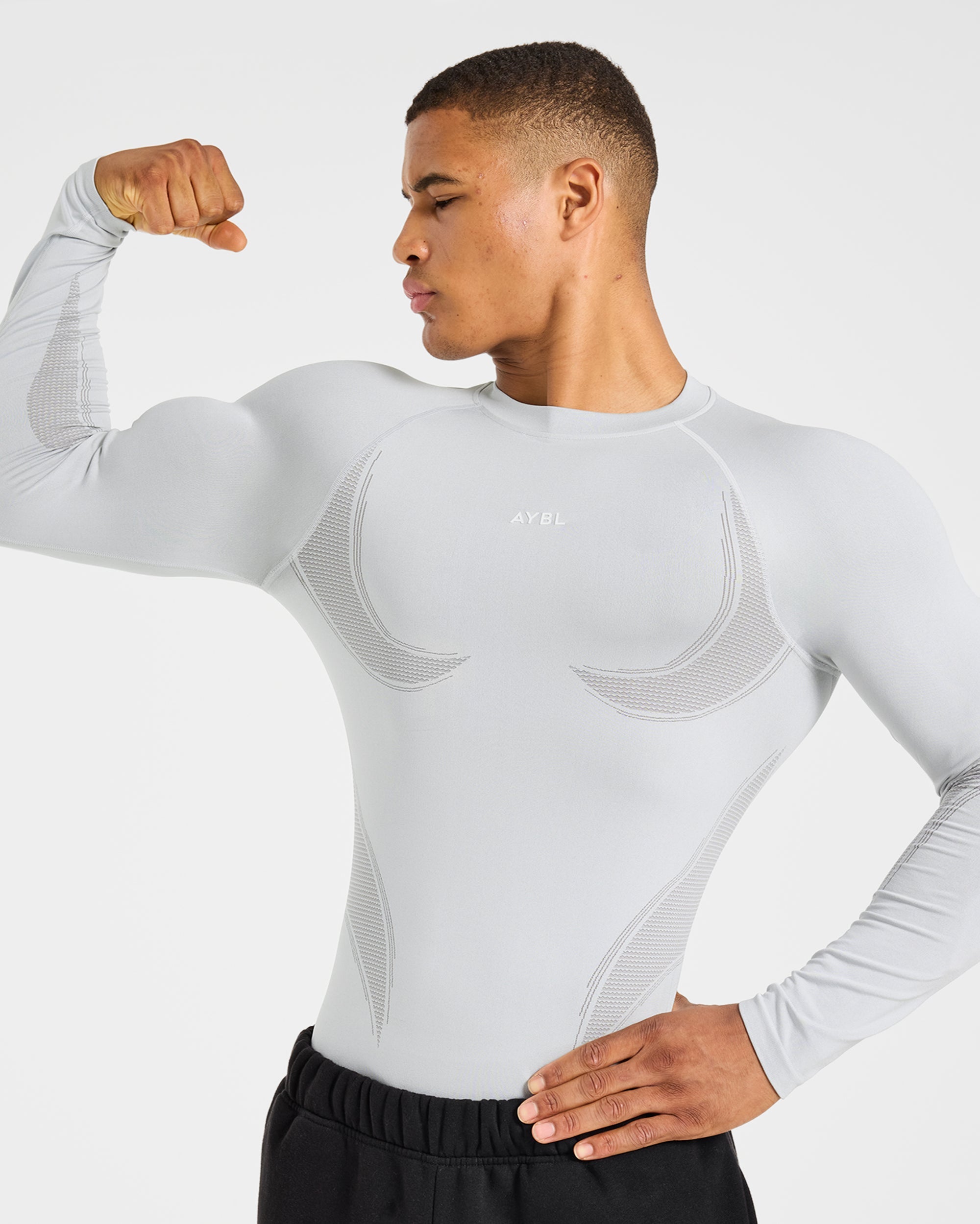 Charge Seamless Long Sleeve T Shirt - Light Gris