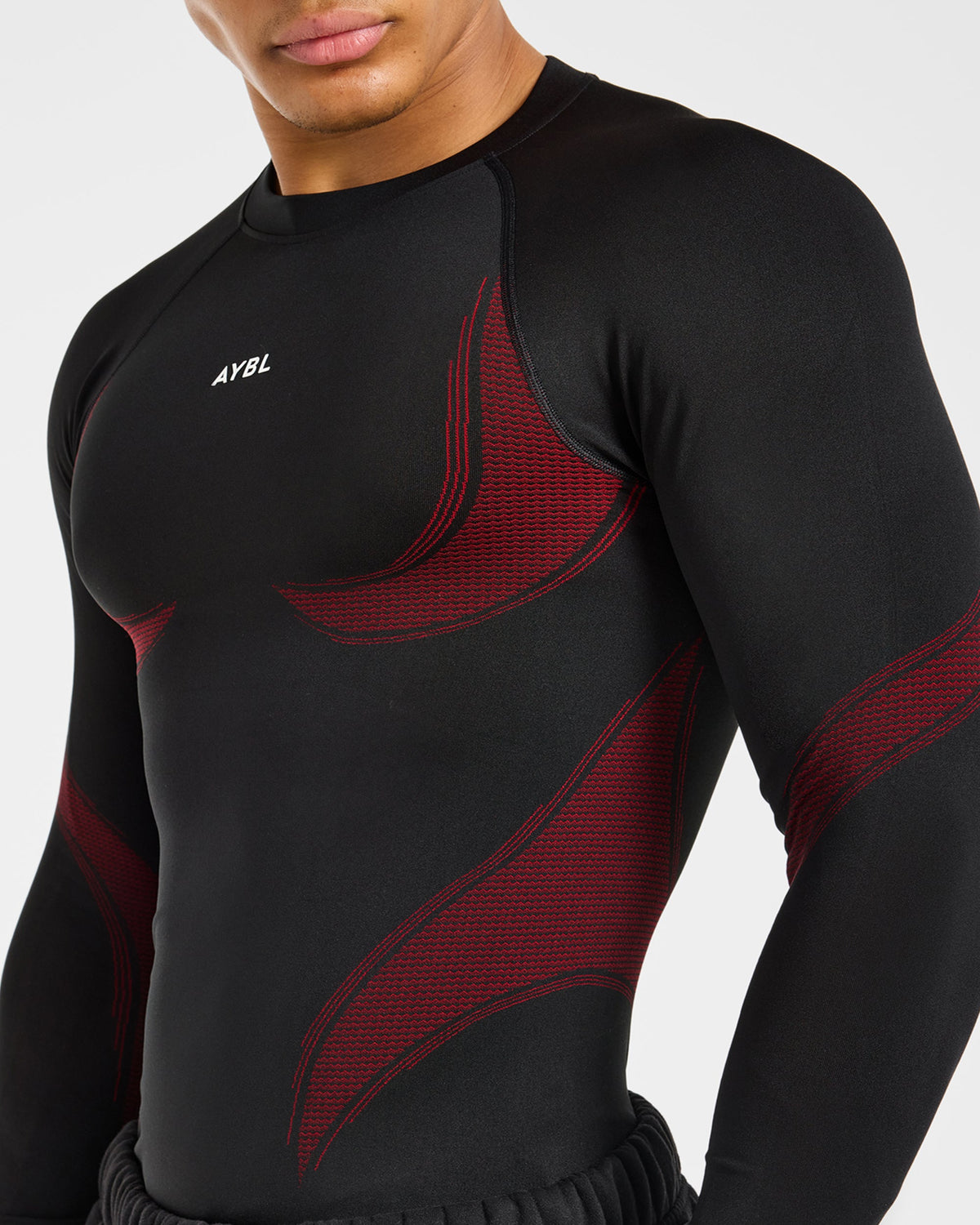 Charge Seamless Long Sleeve T Shirt - Noir/Rouge