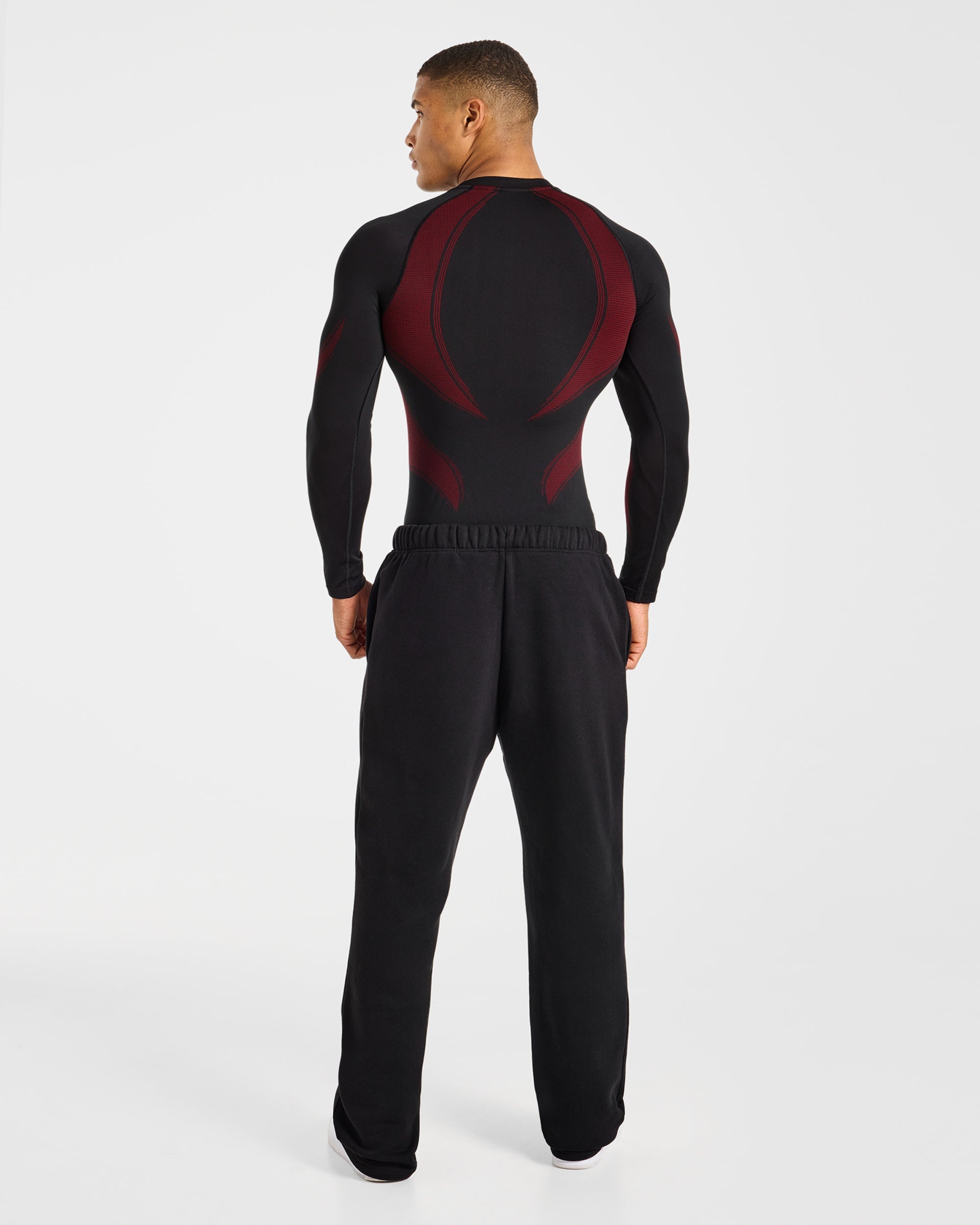 Charge Seamless Long Sleeve T Shirt - Noir/Rouge