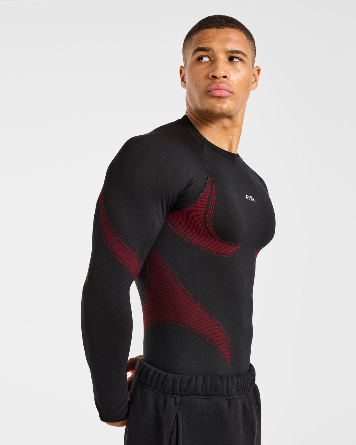 Charge Seamless Long Sleeve T Shirt - Noir/Rouge