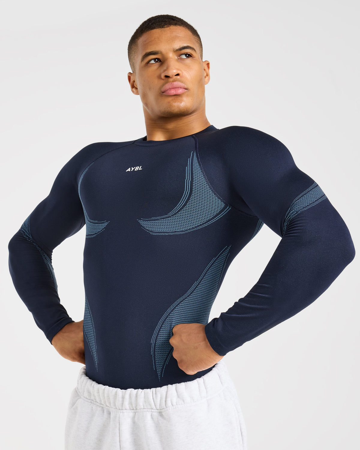 Charge Seamless Long Sleeve T Shirt - Navy