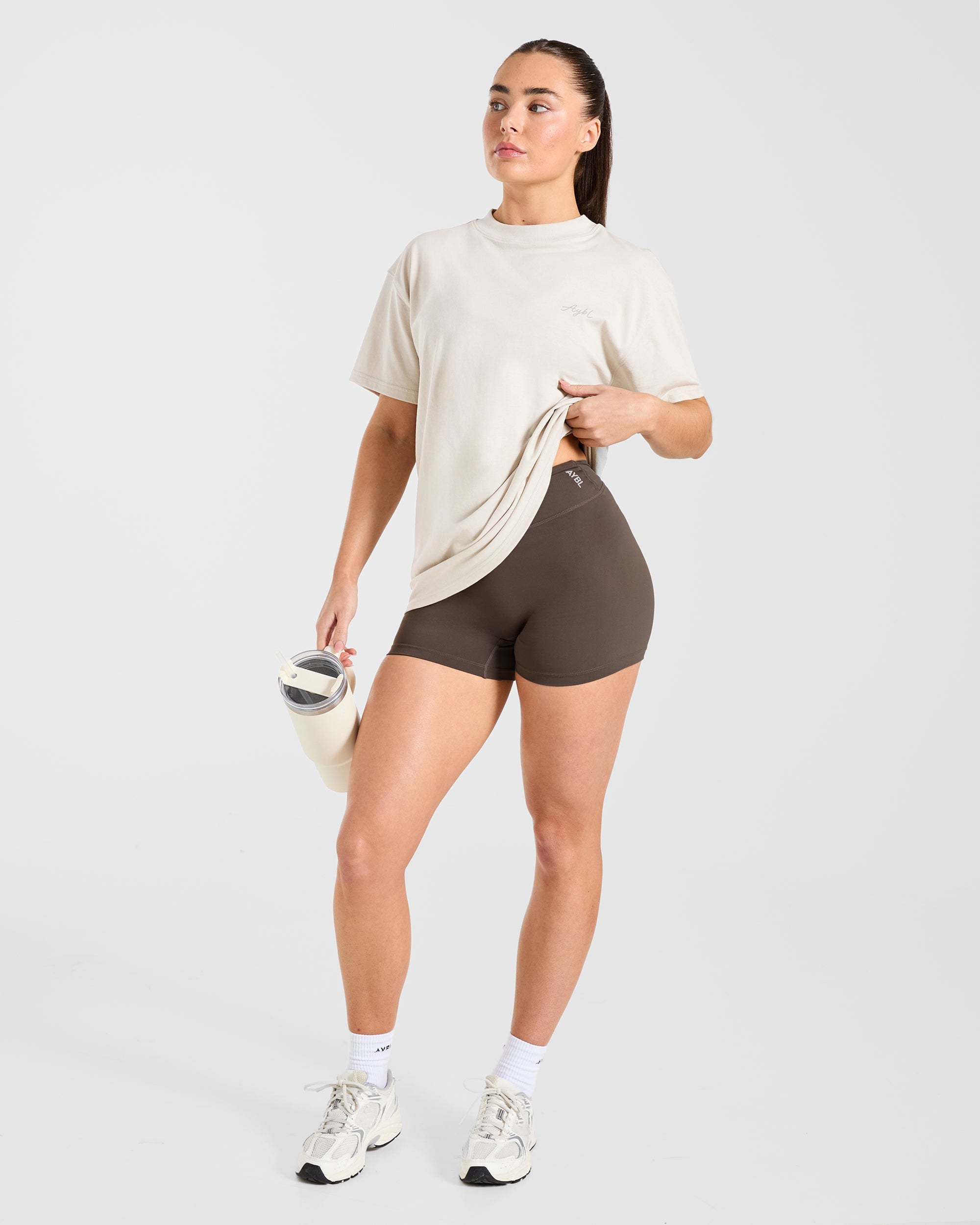 AYBL Studio Oversized T Shirt - Taupe Beige