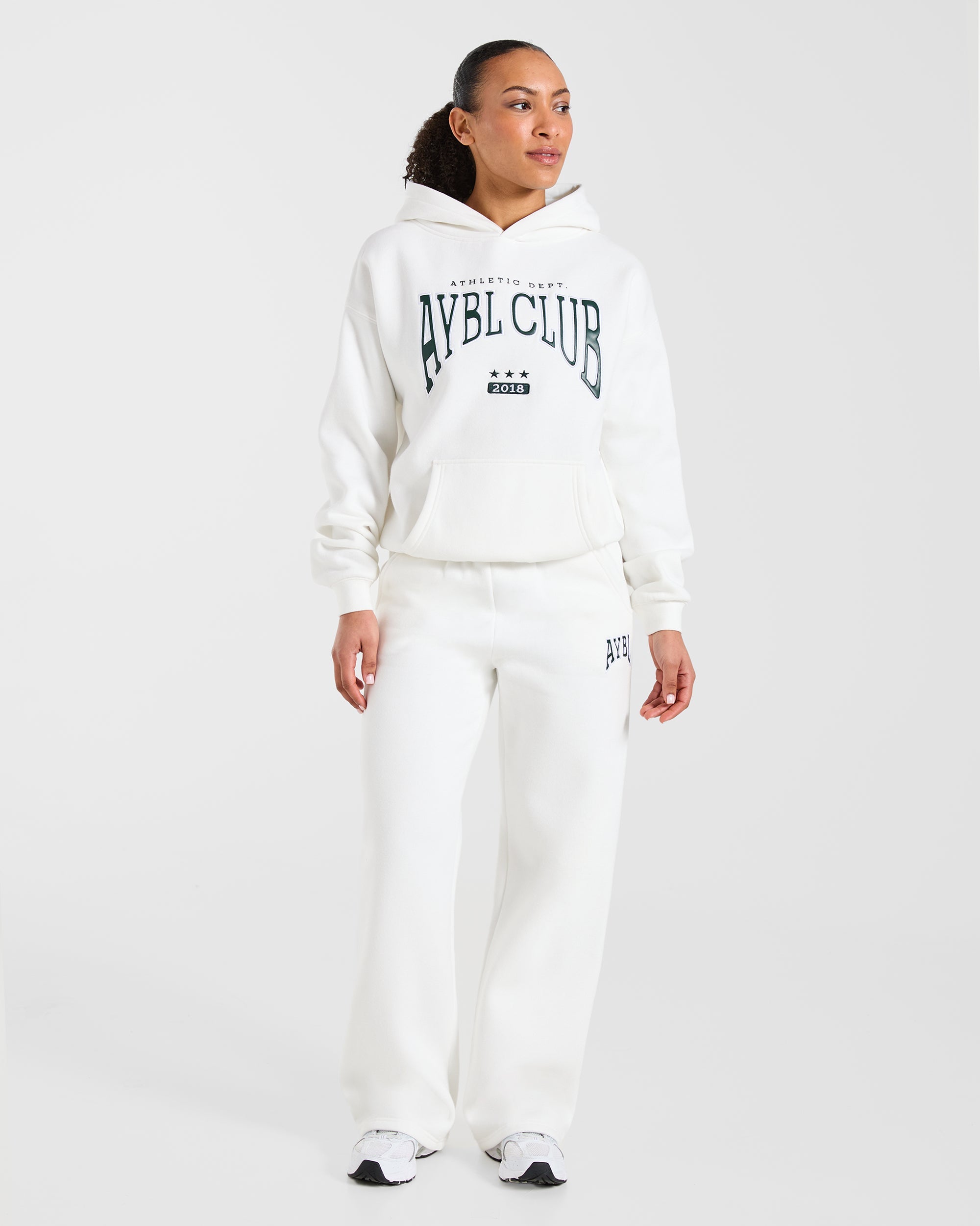 AYBL Club Oversized Hoodie - Off Blanc/Forest Vert