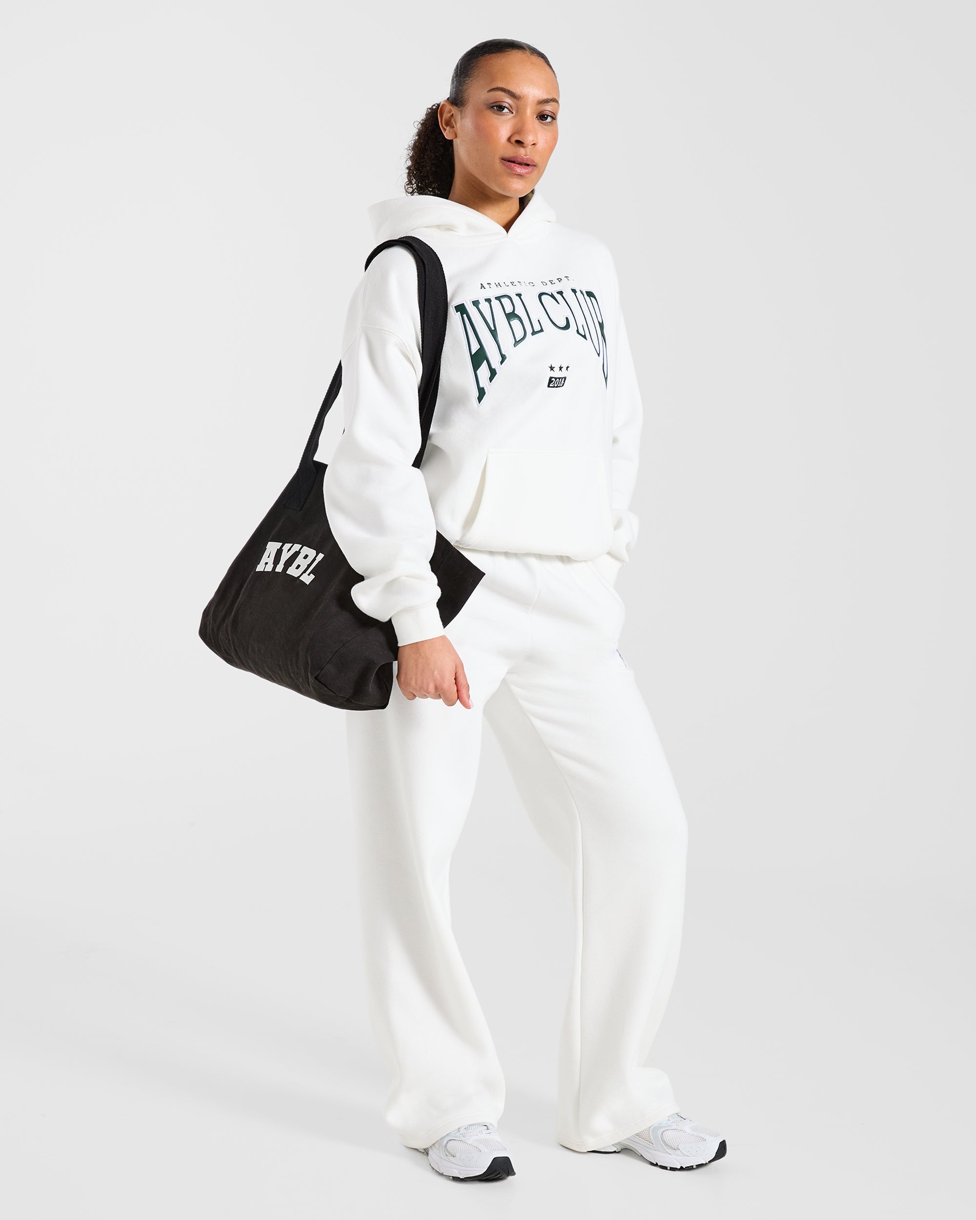 AYBL Club Oversized Hoodie - Off Blanc/Forest Vert