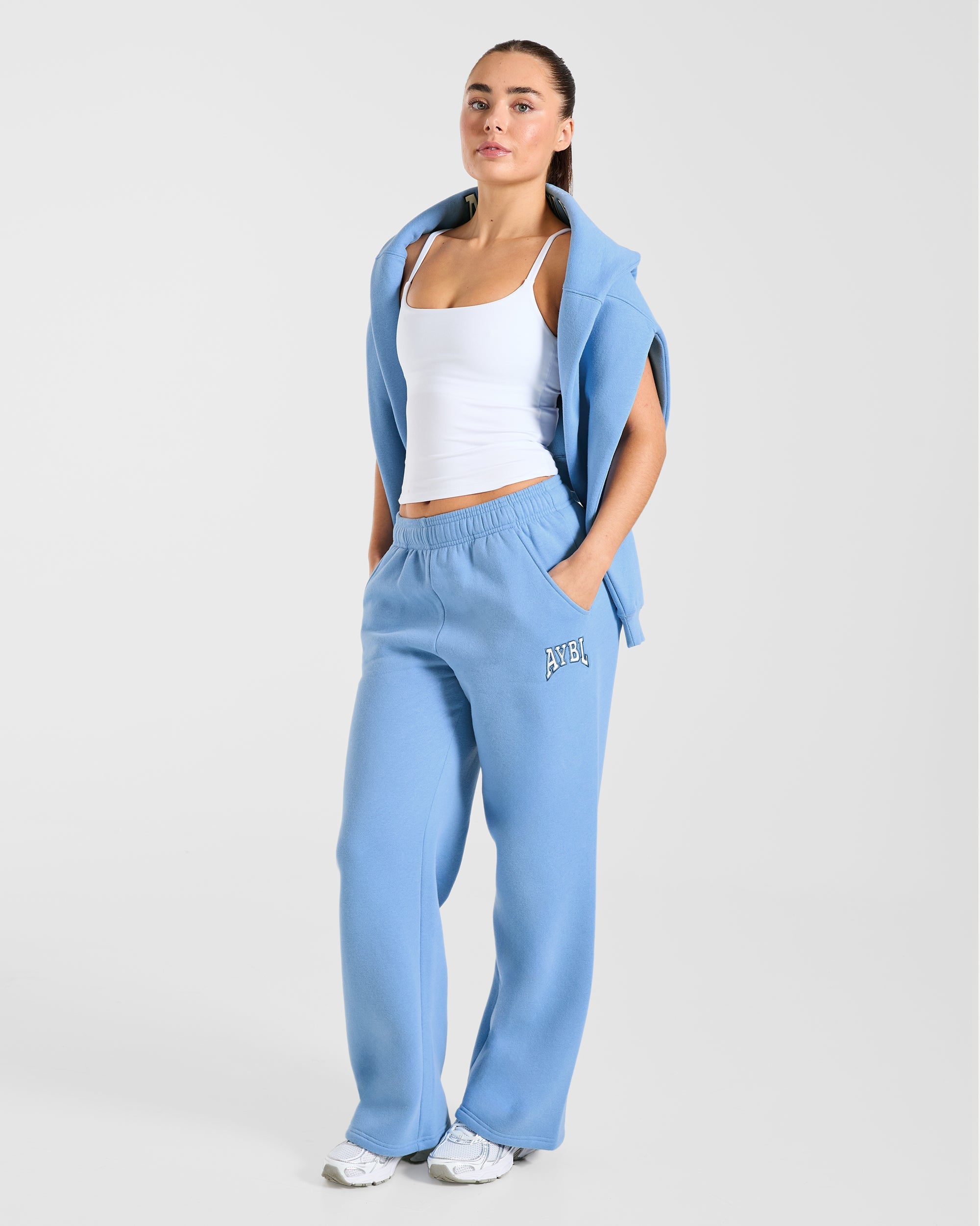 AYBL Club Oversized Straight Leg Joggers - Bleu