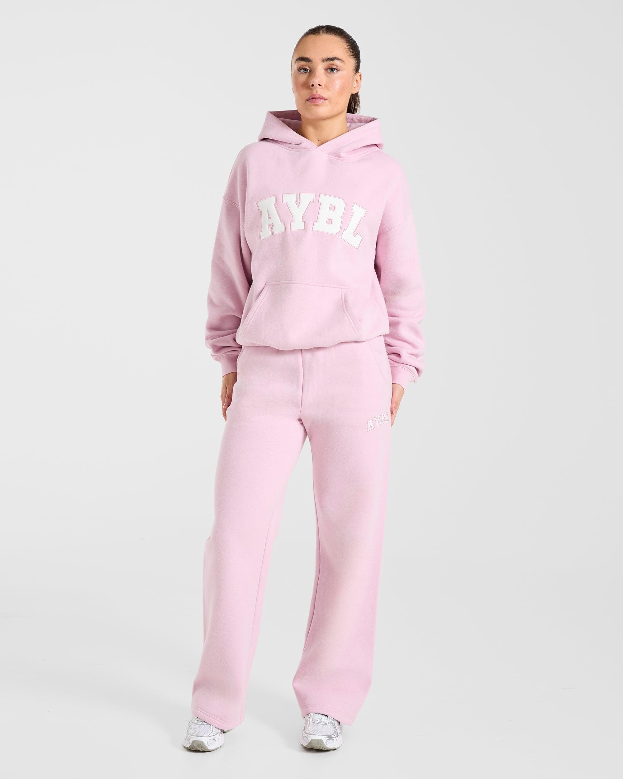 Varsity 2.0 Oversized Straight Leg Joggers - Iced Rose