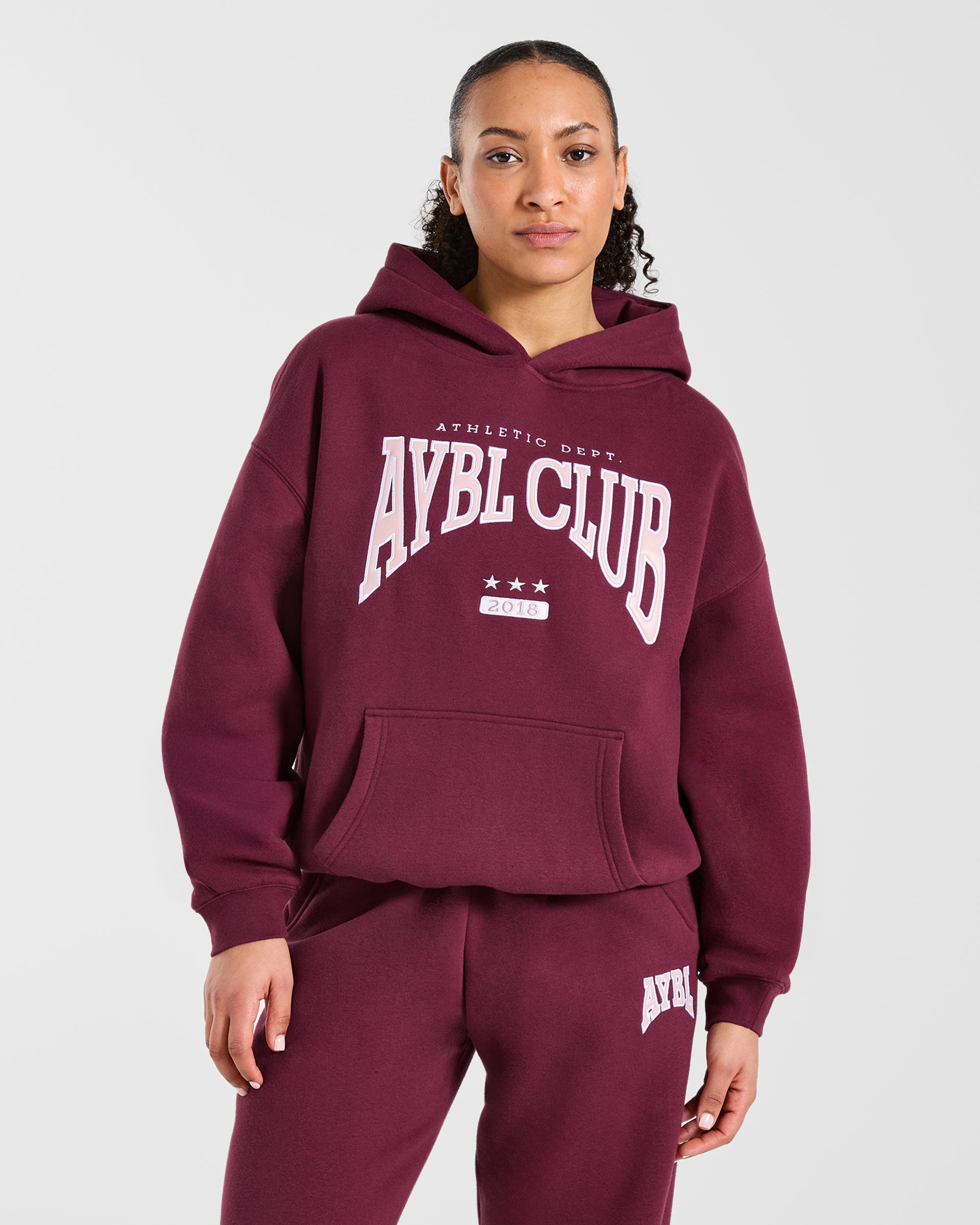 AYBL Club Oversized Hoodie - Burgundy/Rose