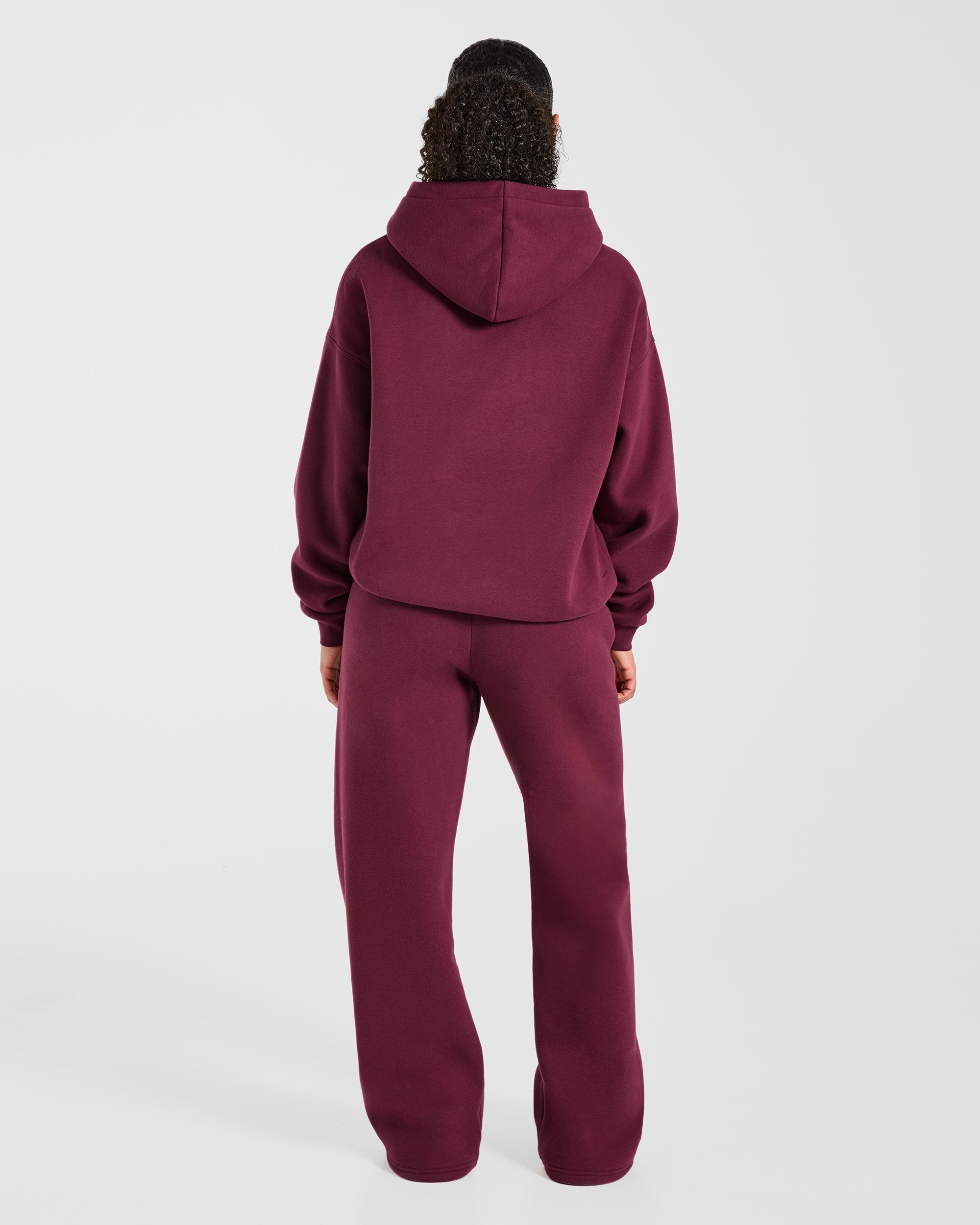 AYBL Club Oversized Straight Leg Joggers - Burgundy/Rose