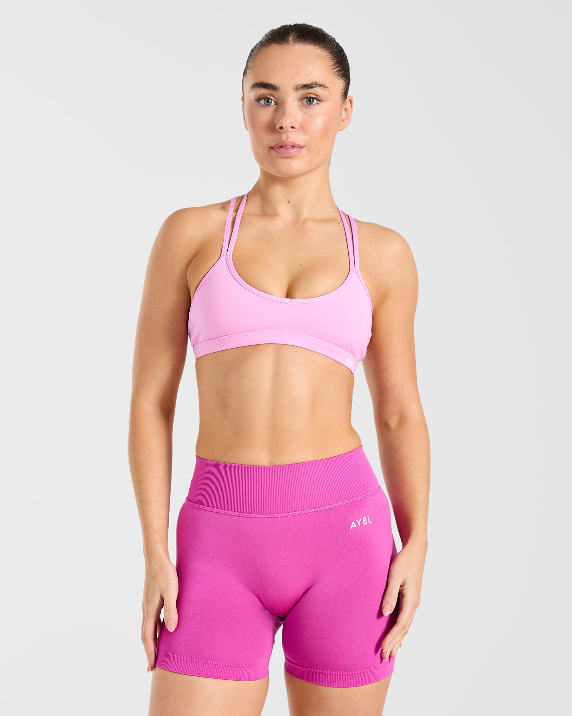 Essential Strappy Sports Bra - Sugar Rose