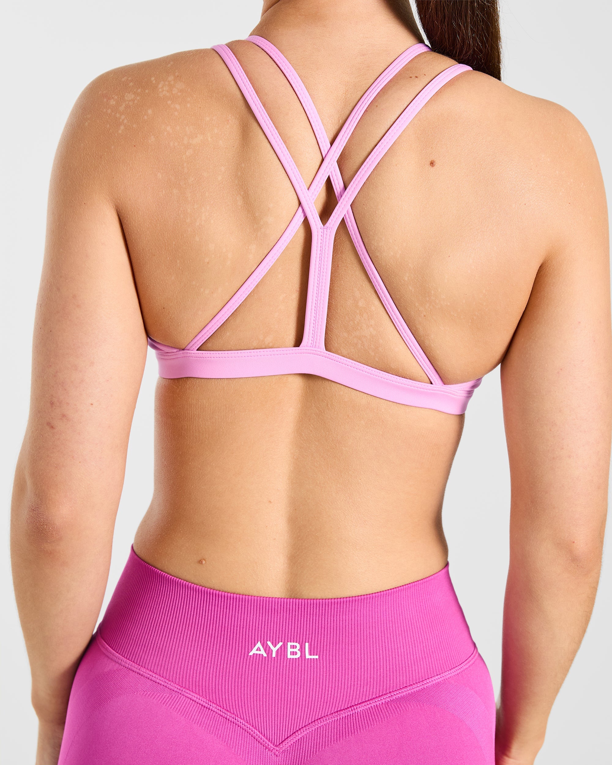 Essential Strappy Sports Bra - Sugar Rose