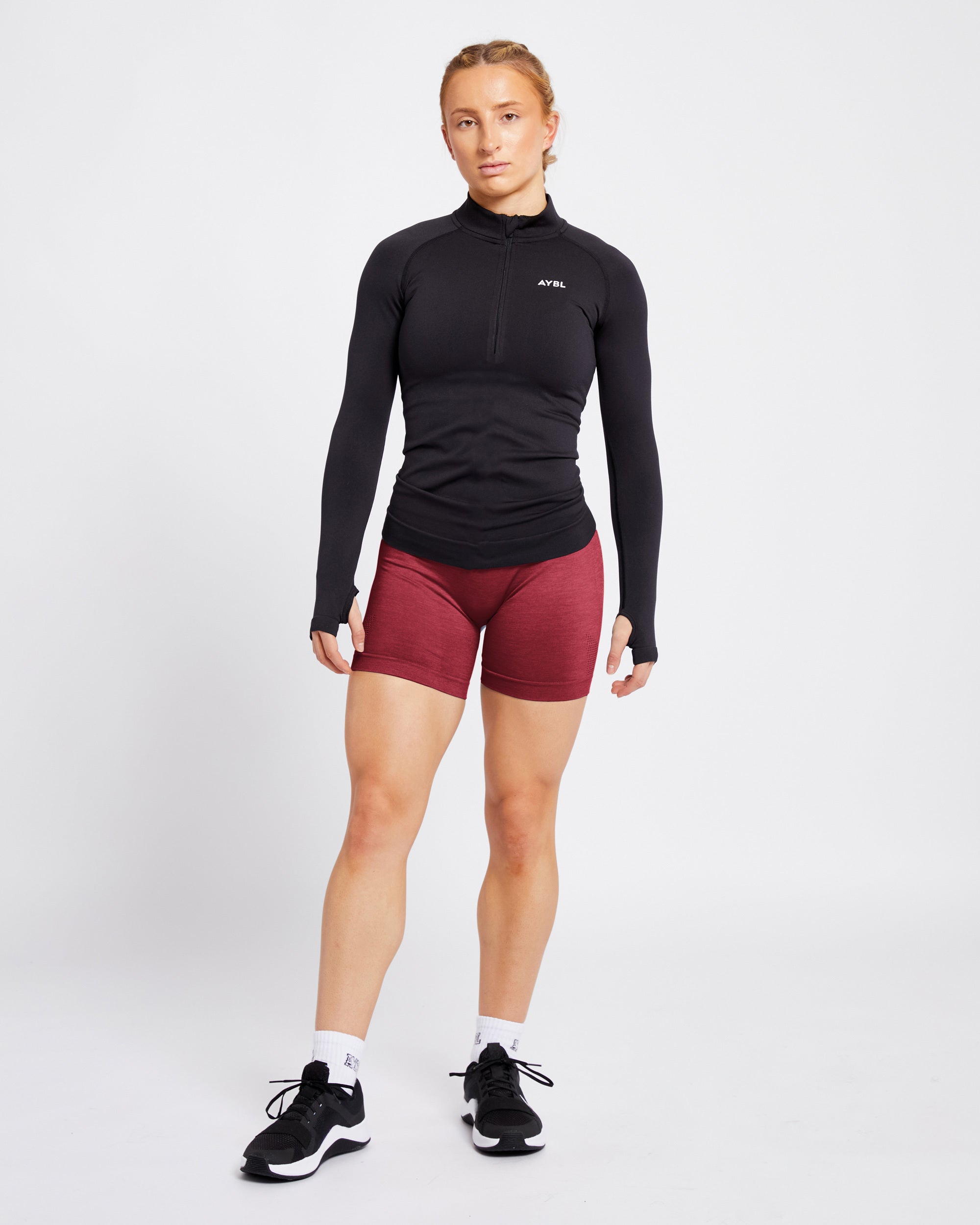 Essential Seamless 1/2 Zip Pullover - Noir