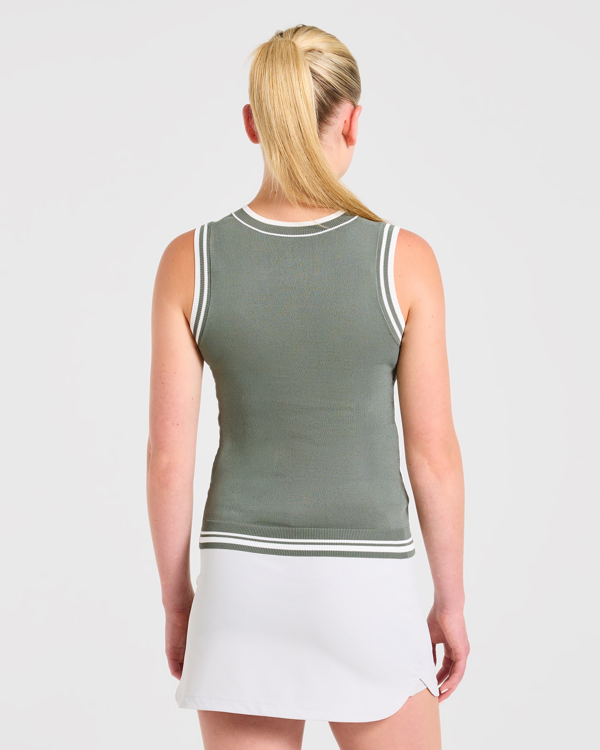 Classic Knitted V Neck Vest - Hillside Vert