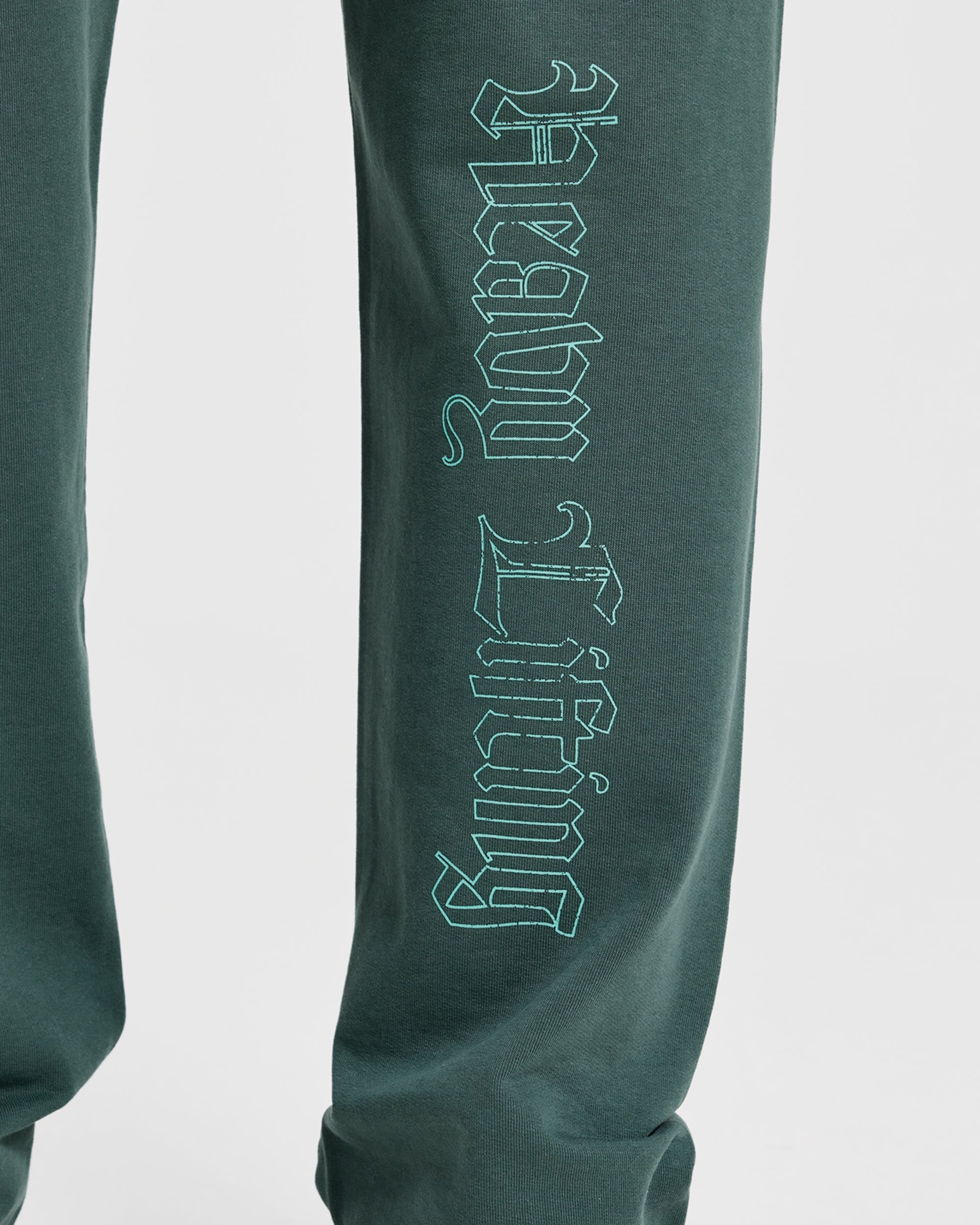 Heavy Lifting Gothic Oversized Straight Leg Joggers - Midnight Teal