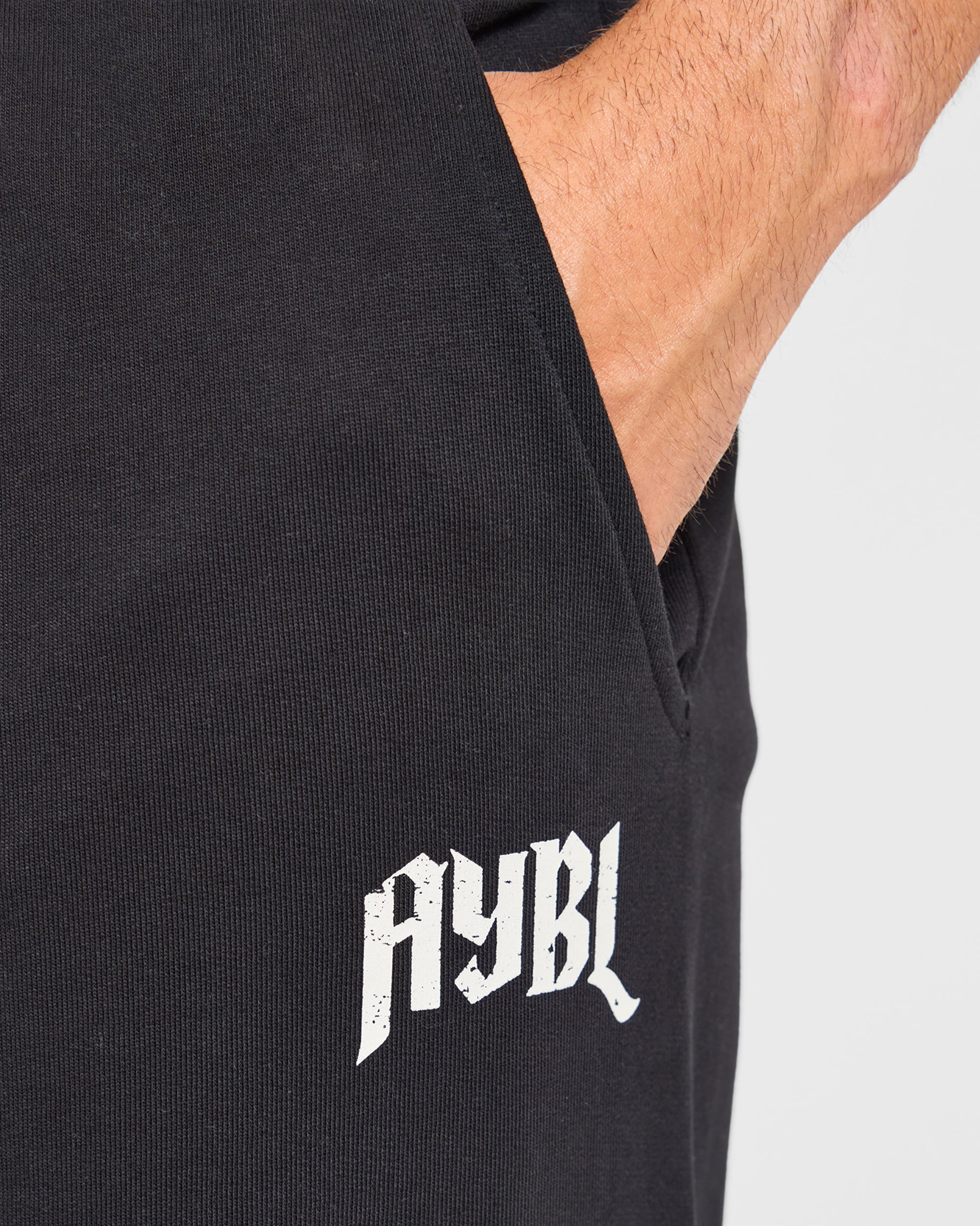 Heavy Lifting Gothic Oversized Straight Leg Joggers - Noir/Blanc