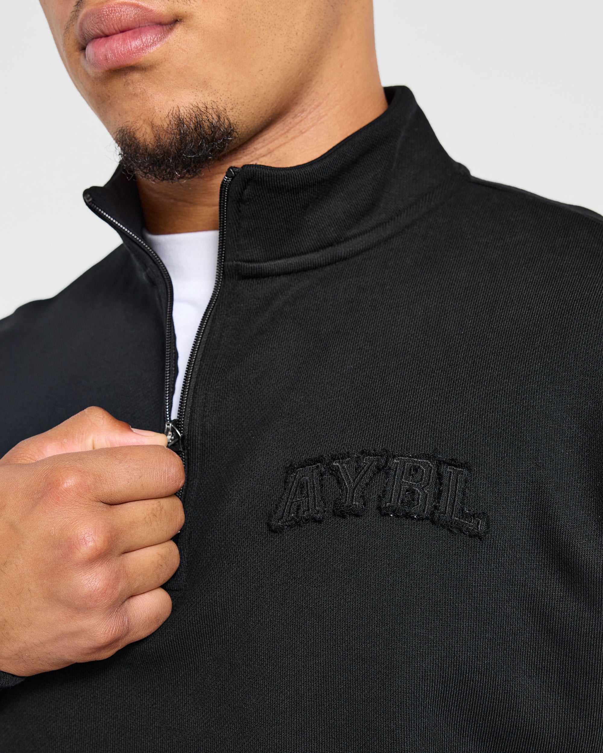 Effortless Oversized 1/4 Zip Pullover - Noir
