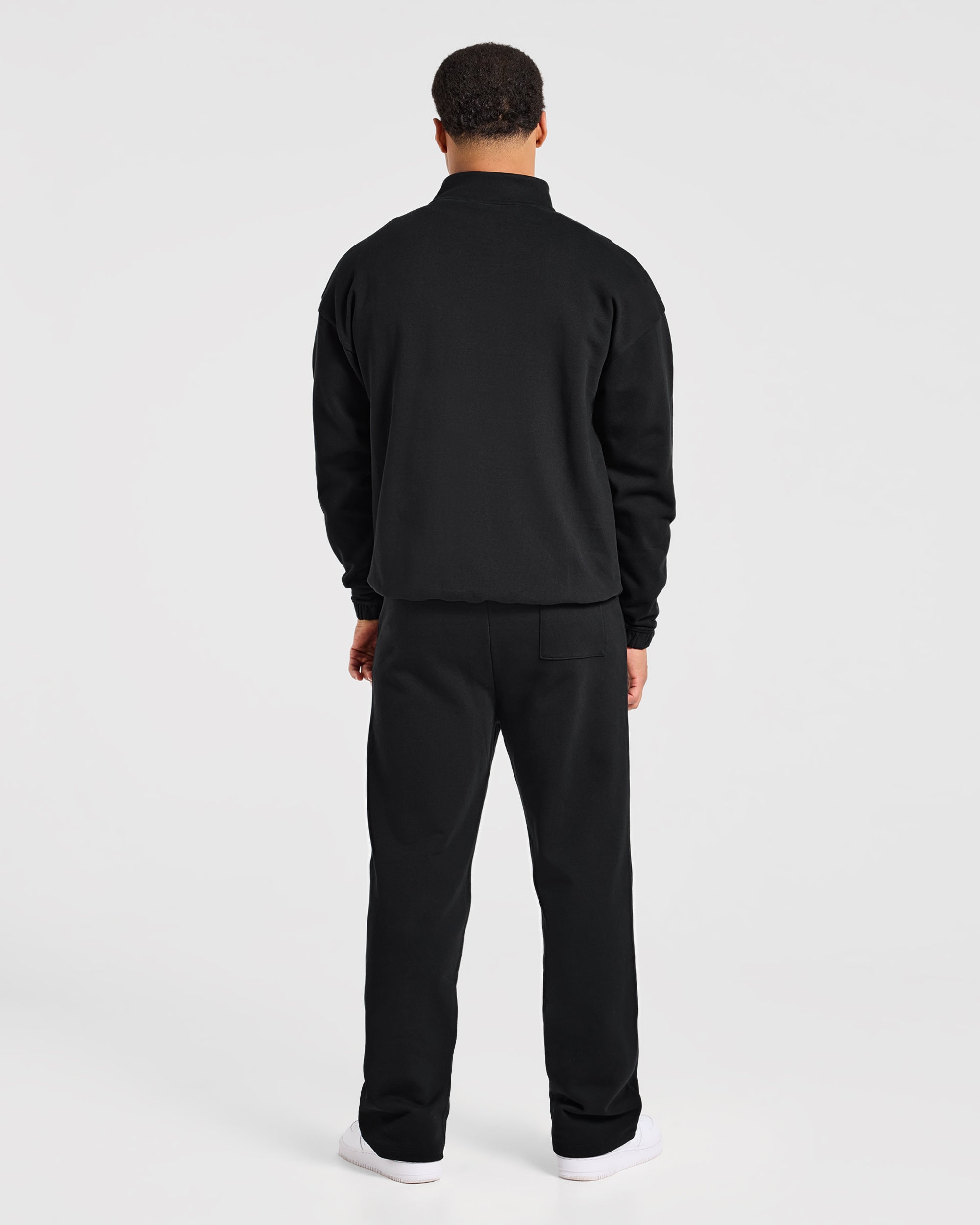 Effortless Oversized 1/4 Zip Pullover - Noir