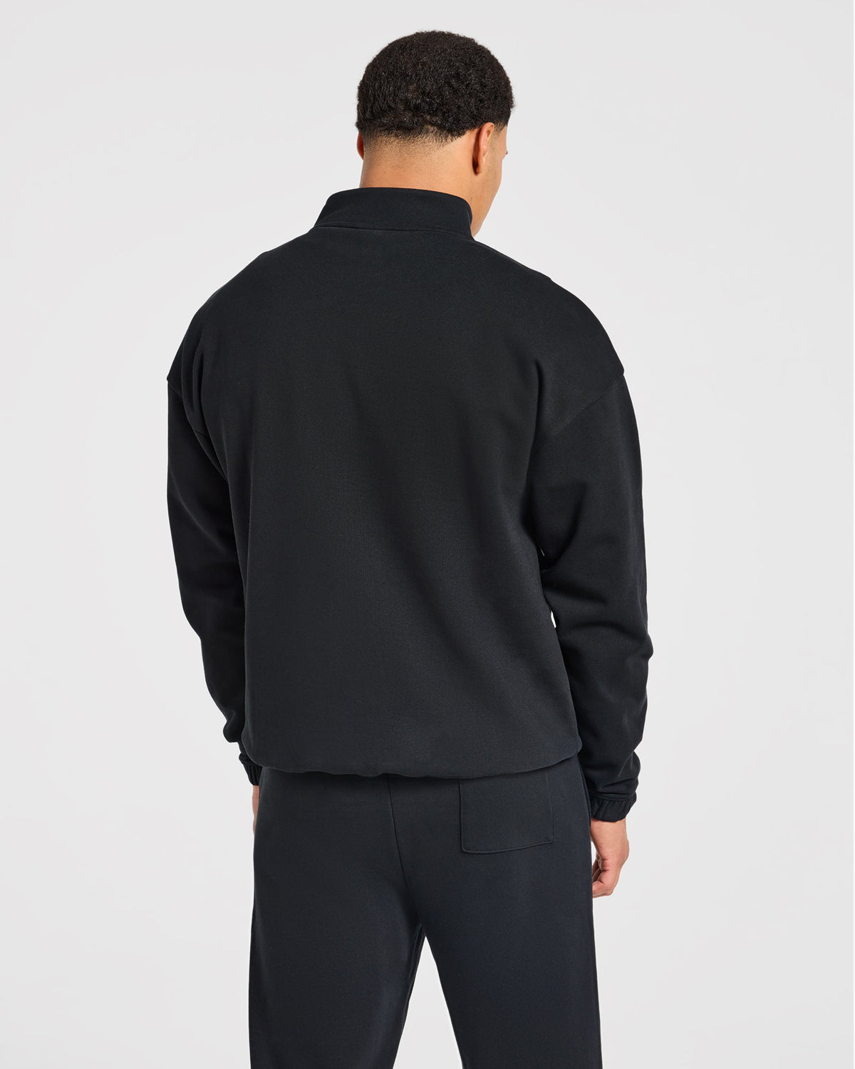 Effortless Oversized 1/4 Zip Pullover - Noir
