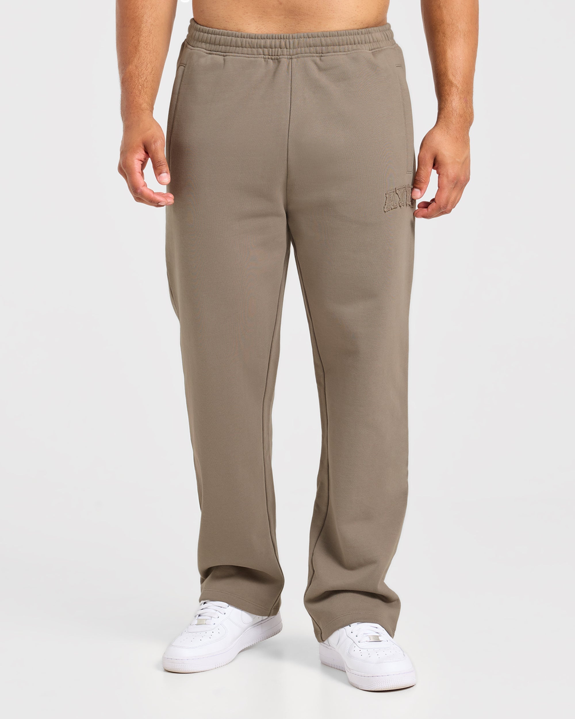 Effortless Oversized Straight Leg Joggers - Deep Ecru
