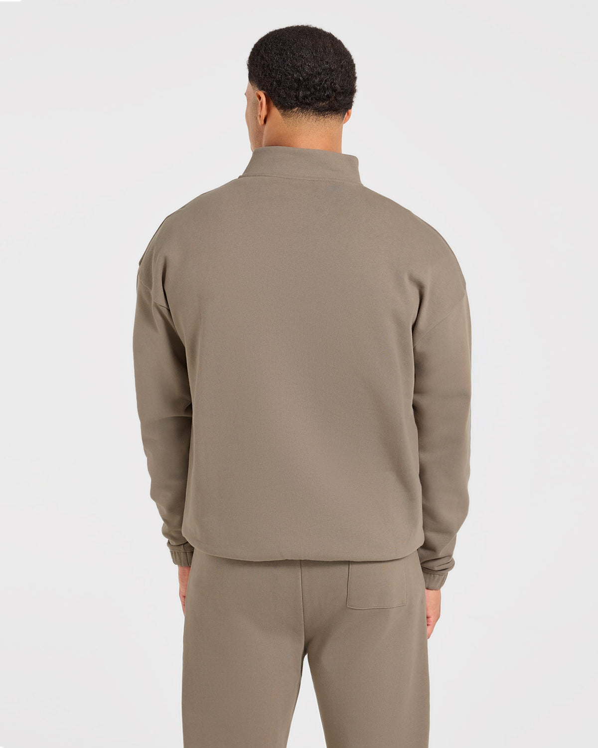 Effortless Oversized 1/4 Zip Pullover - Deep Ecru