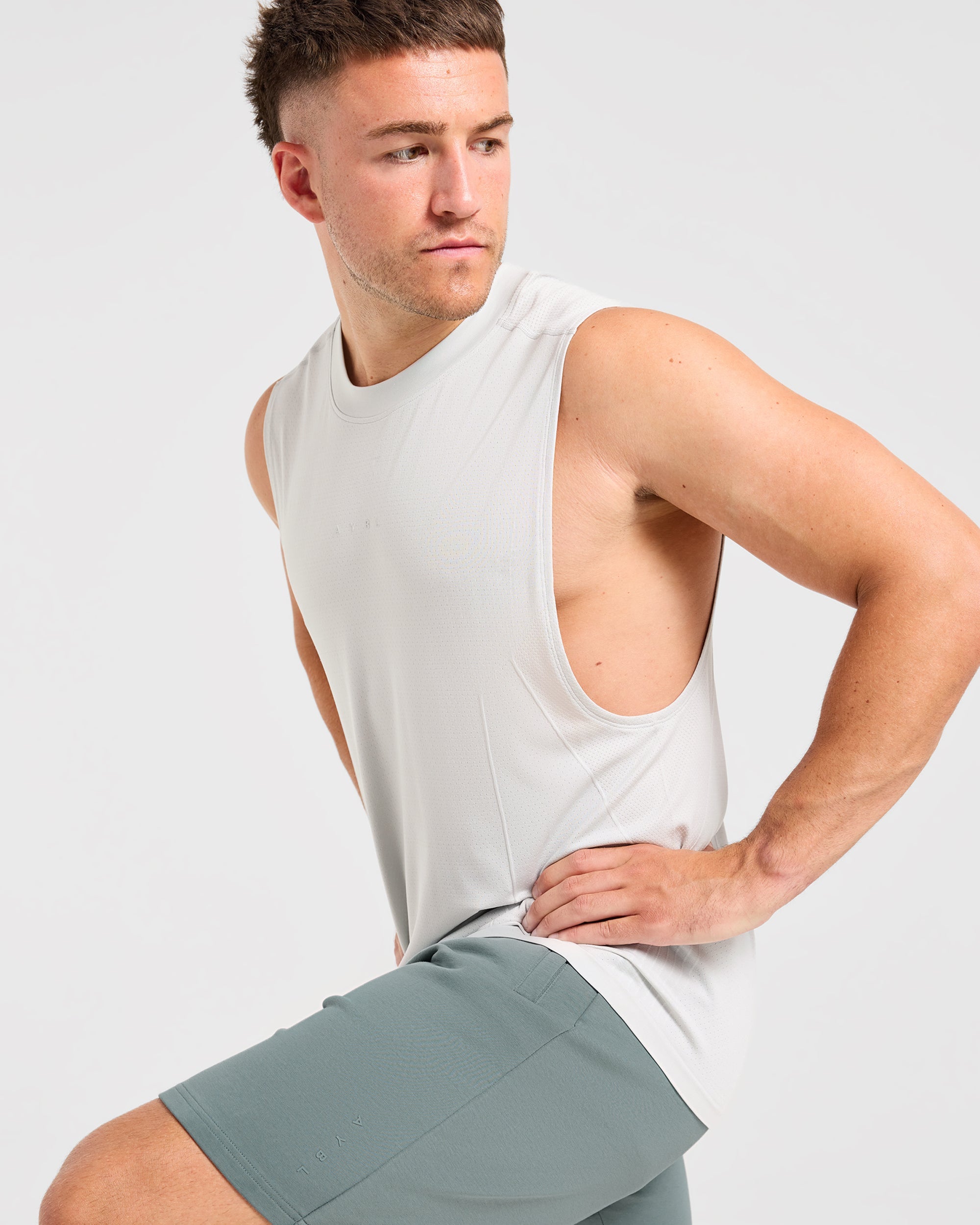 Reinforce Performance Seamless Tank - Light Stone Grey
