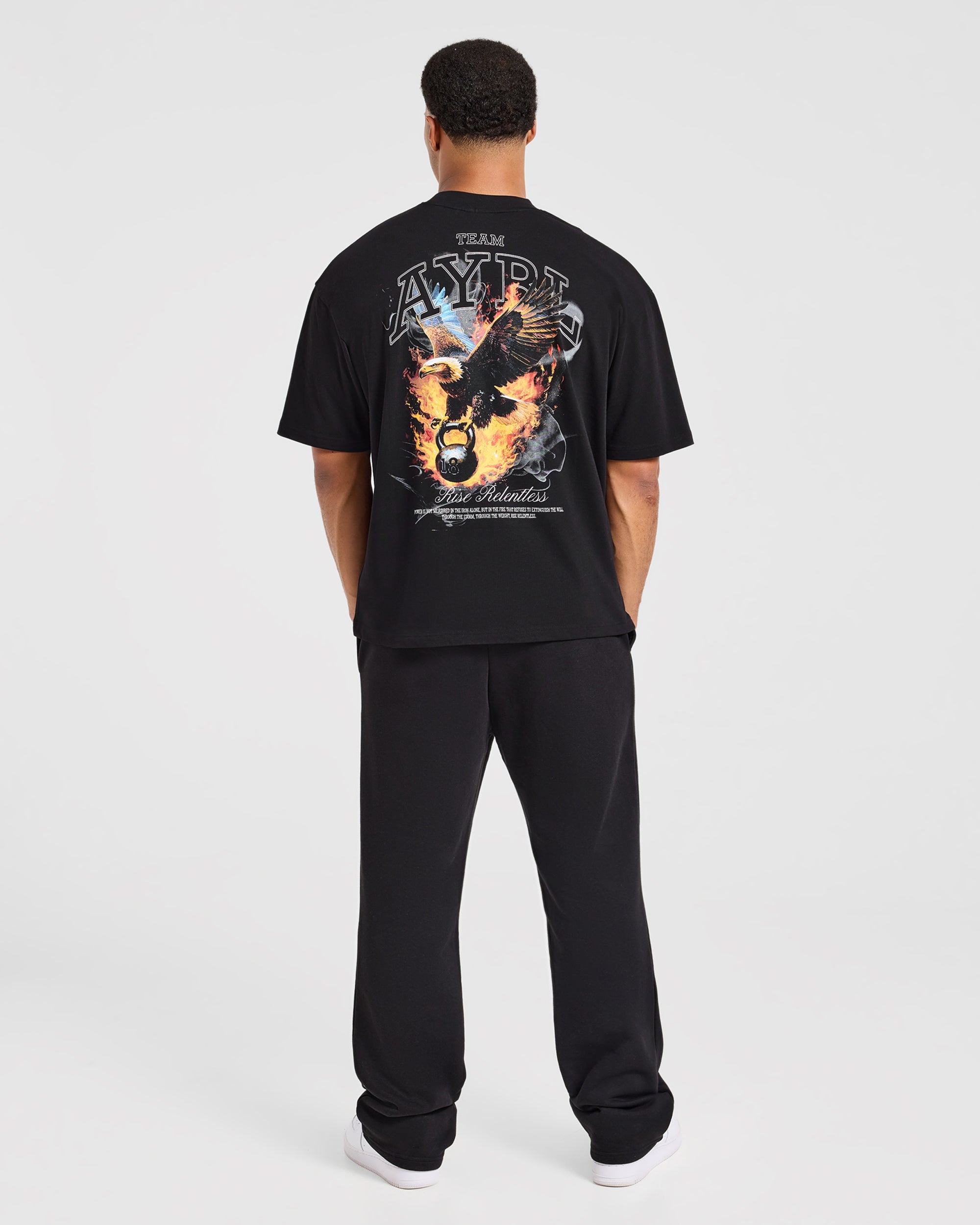Relentless Eagle Oversized T Shirt - Noir