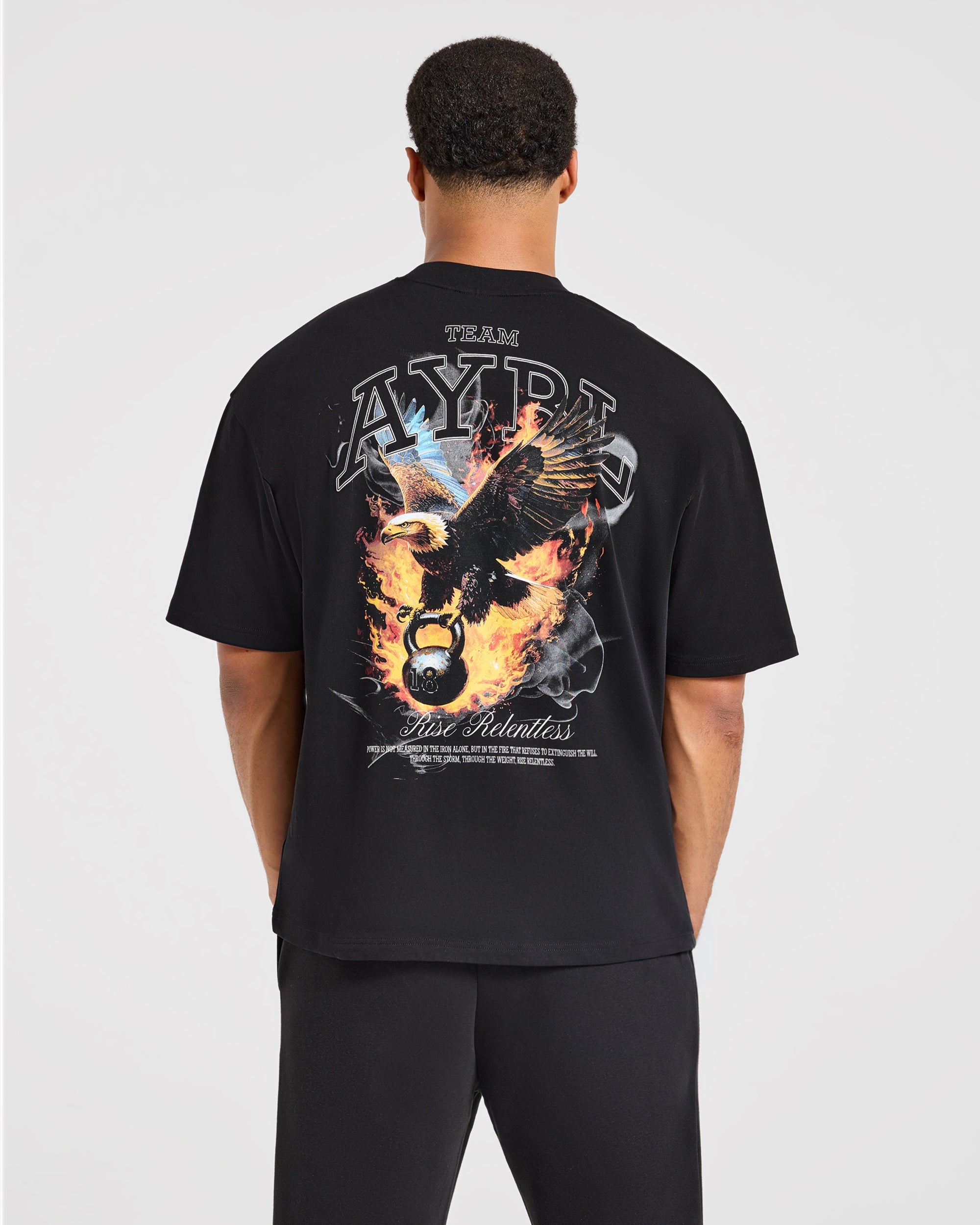 Relentless Eagle Oversized T Shirt - Noir