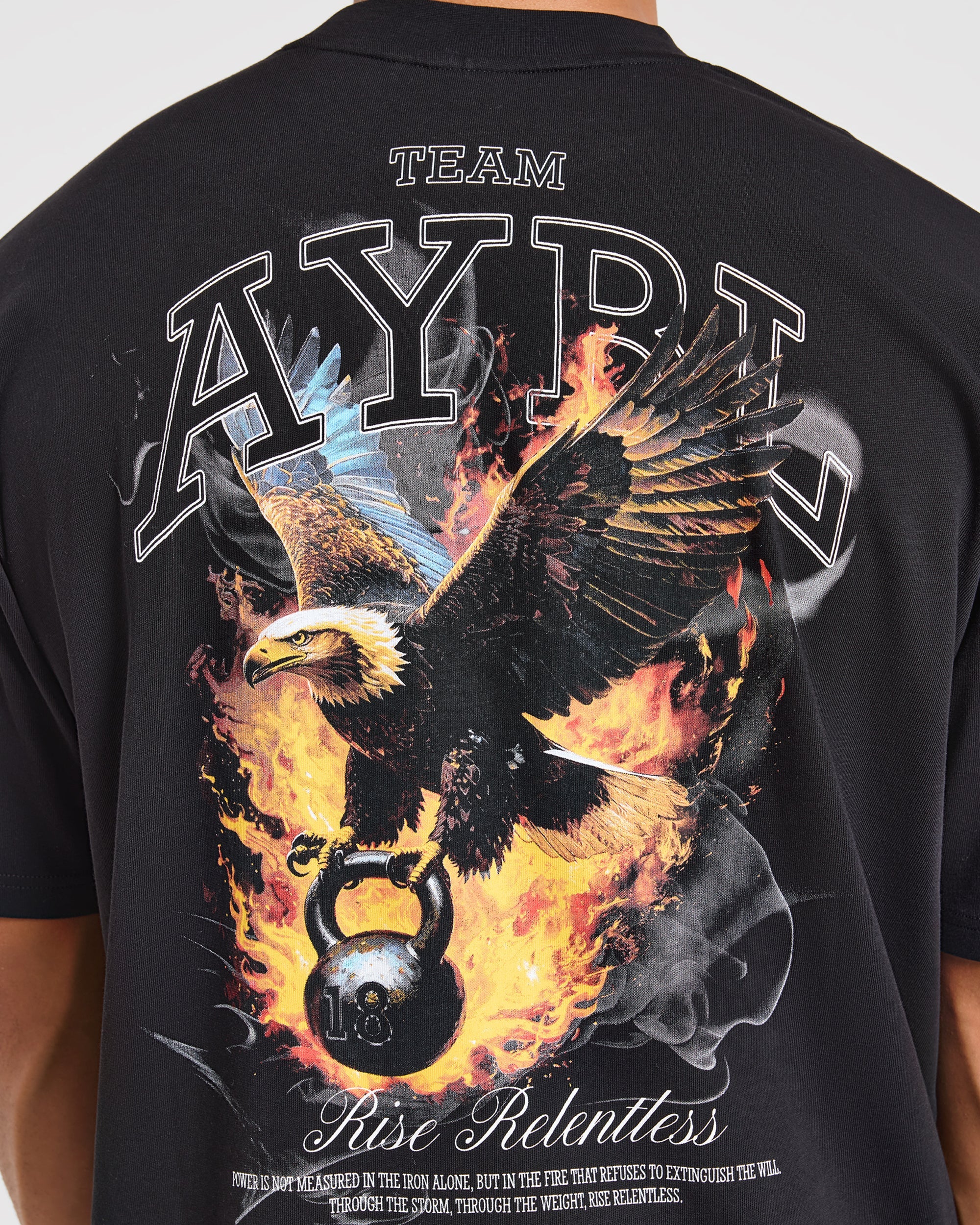 Relentless Eagle Oversized T Shirt - Noir