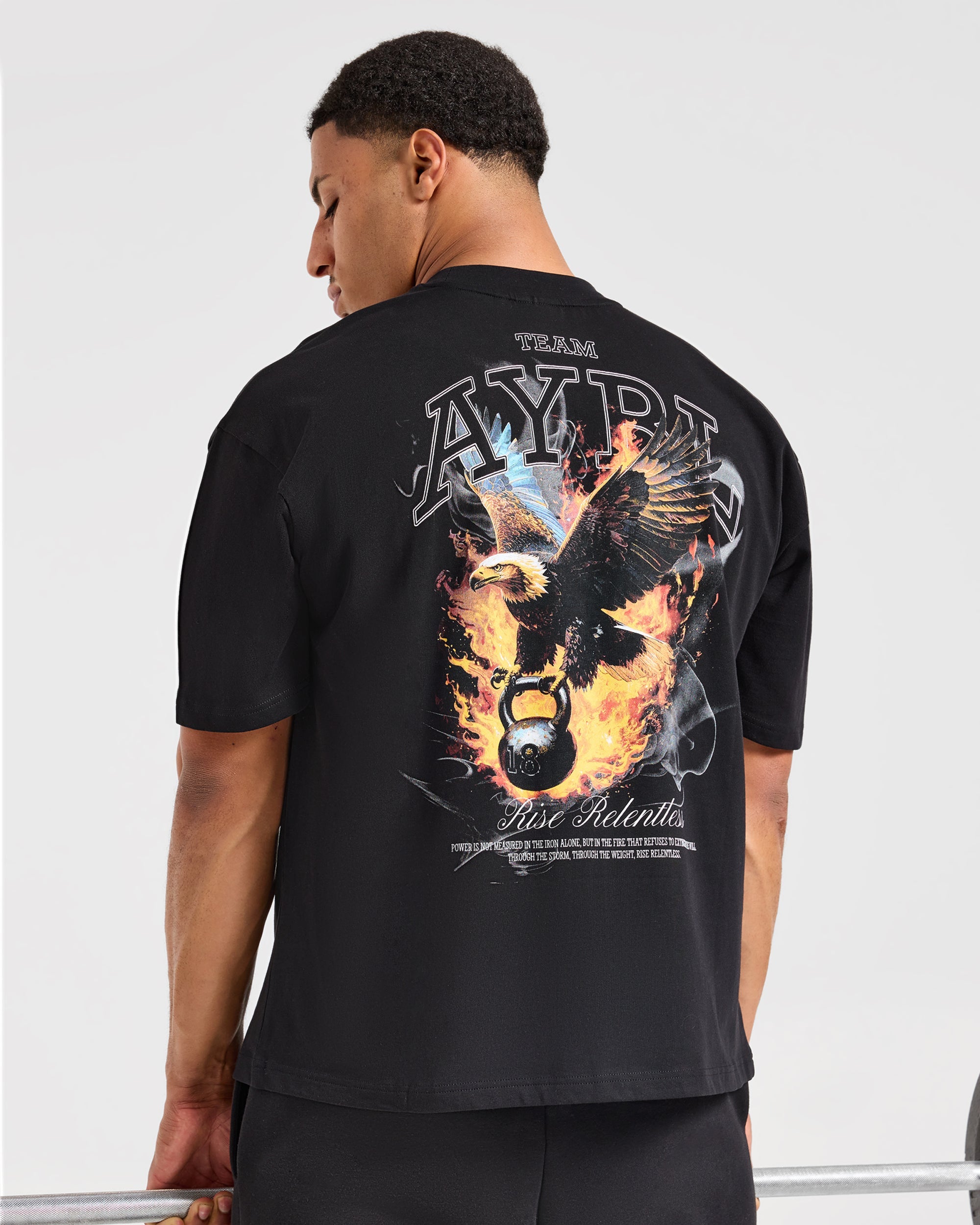 Relentless Eagle Oversized T Shirt - Noir