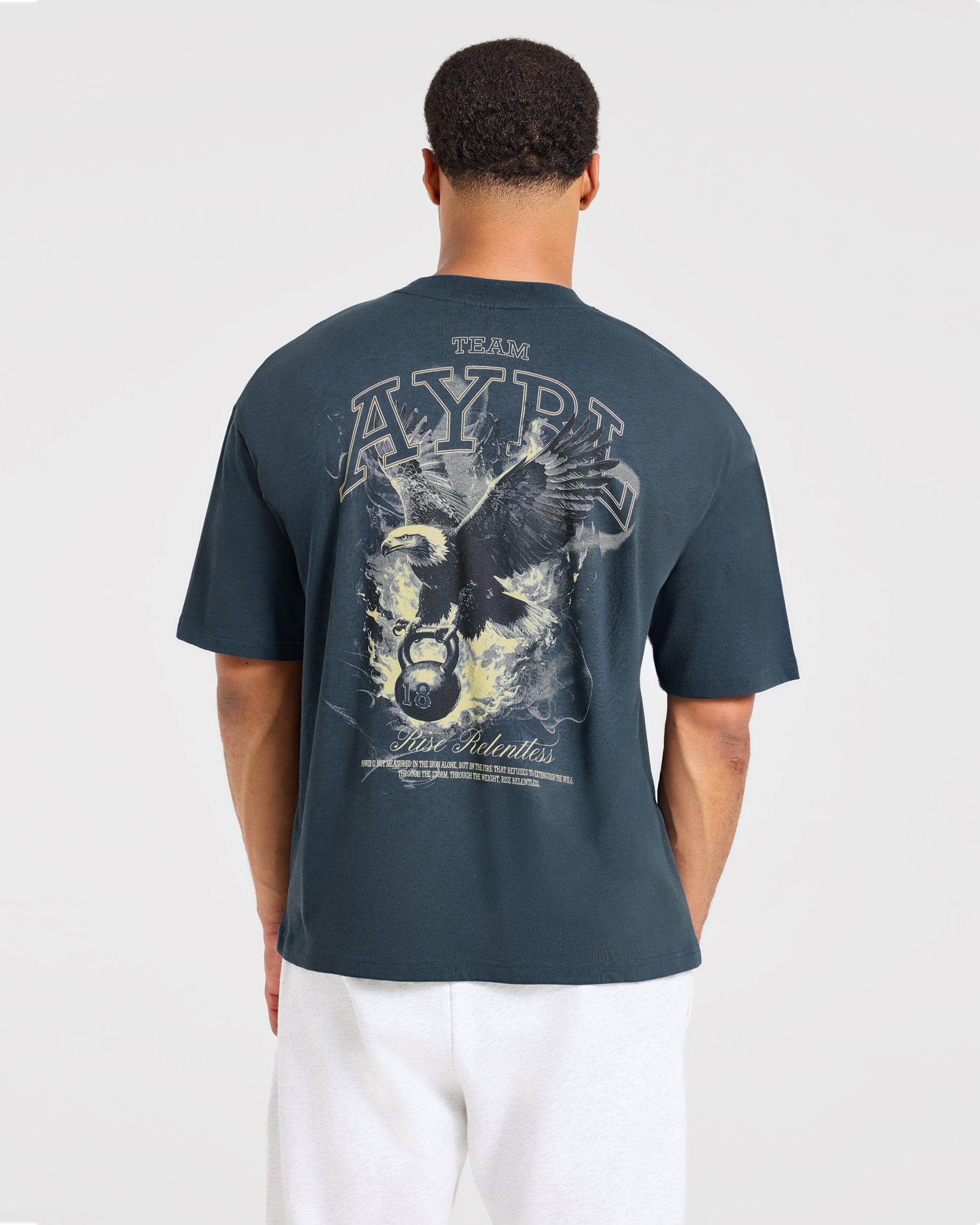 Relentless Eagle Oversized T Shirt - Petrol Bleu