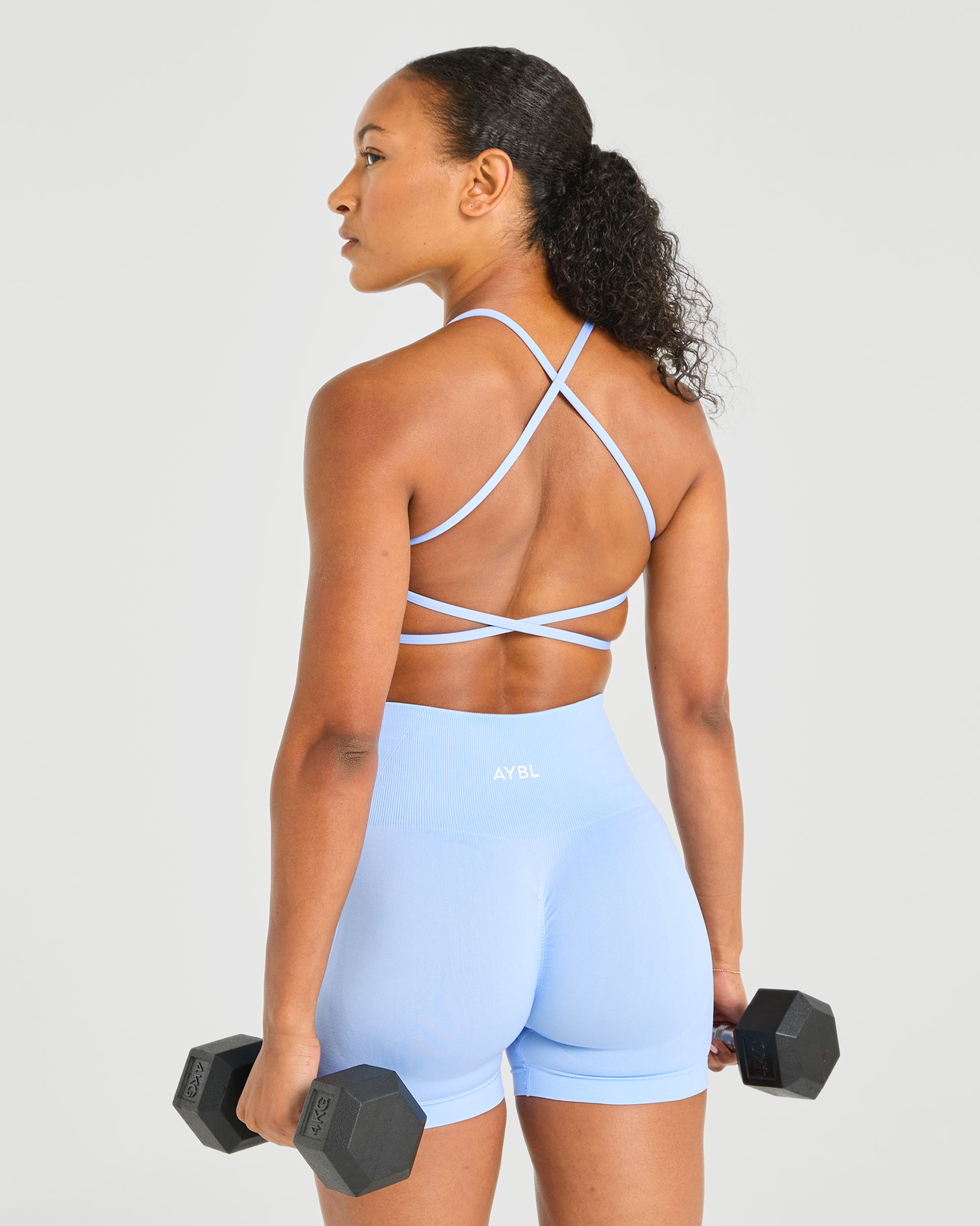 Essential Crossback Sports Bra - Baby Blue