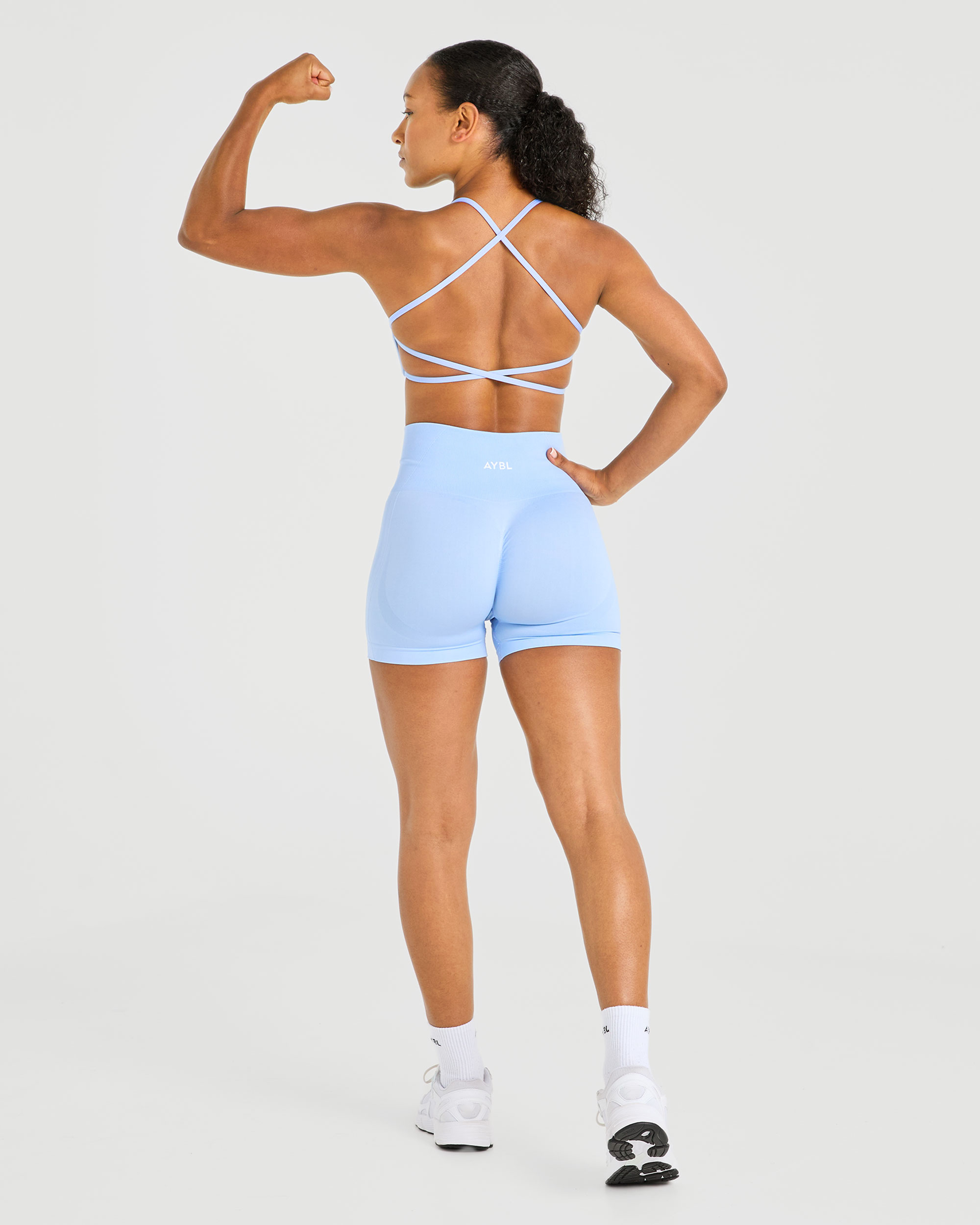 Essential Crossback Sports Bra - Baby Blue