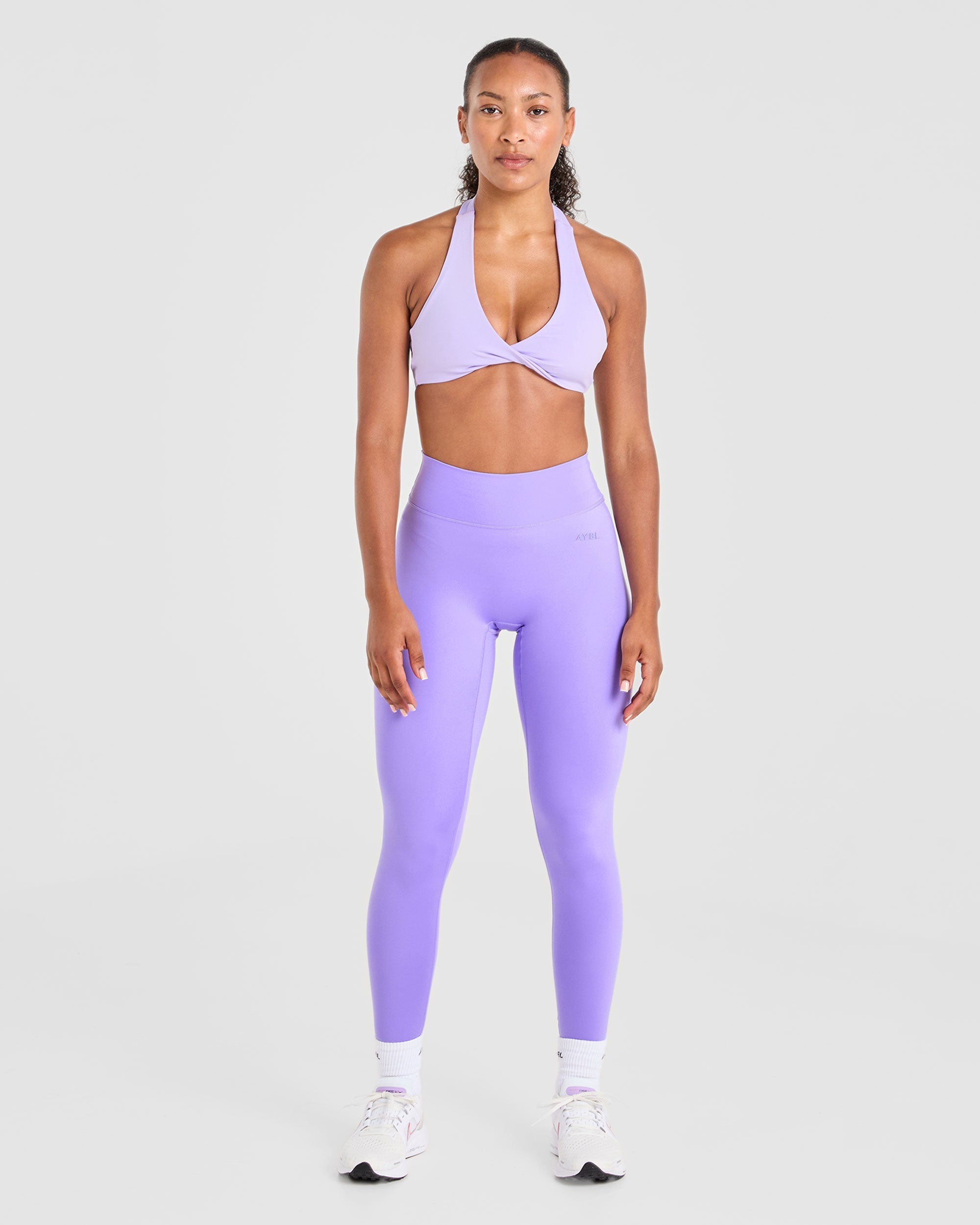 Essential Halterneck Sports Bra - Pastel Purple