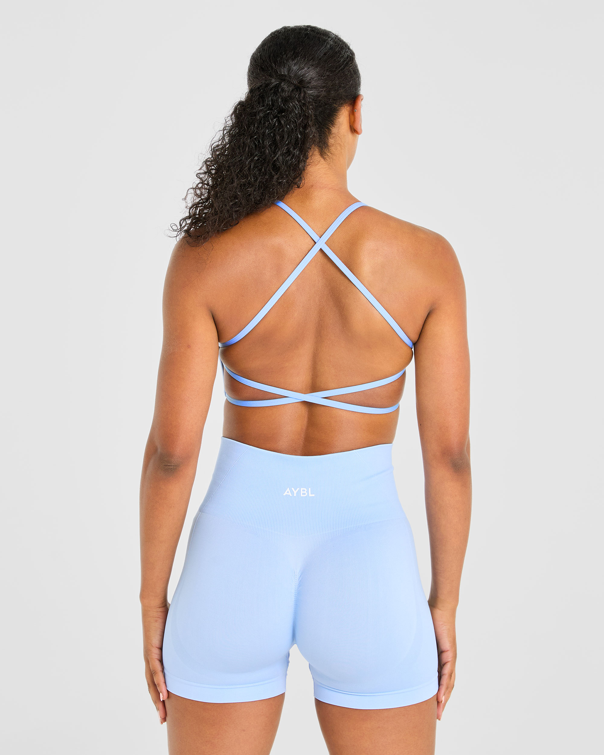 Essential Crossback Sports Bra - Baby Blue