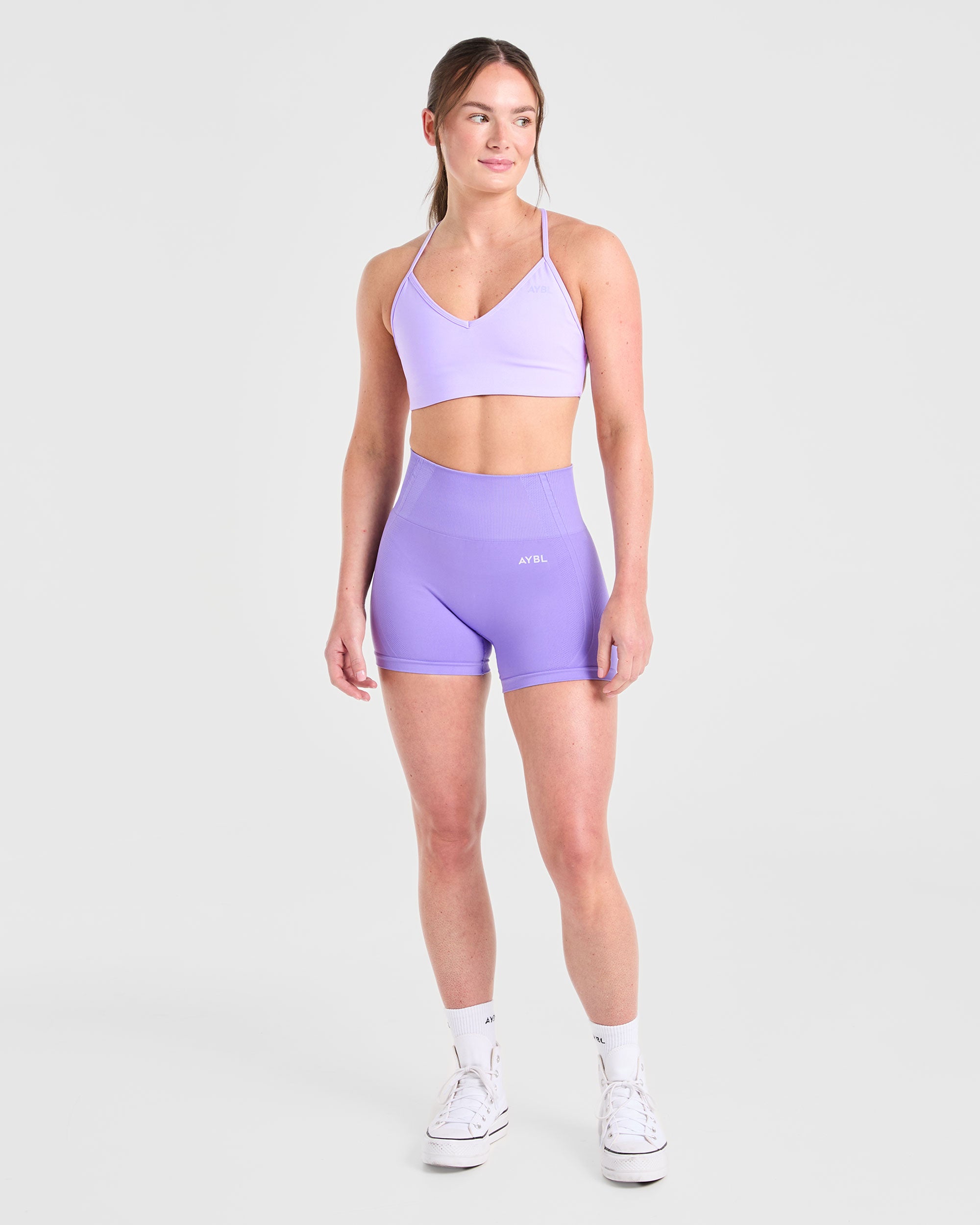 Essential Crossback Sports Bra - Pastel Purple