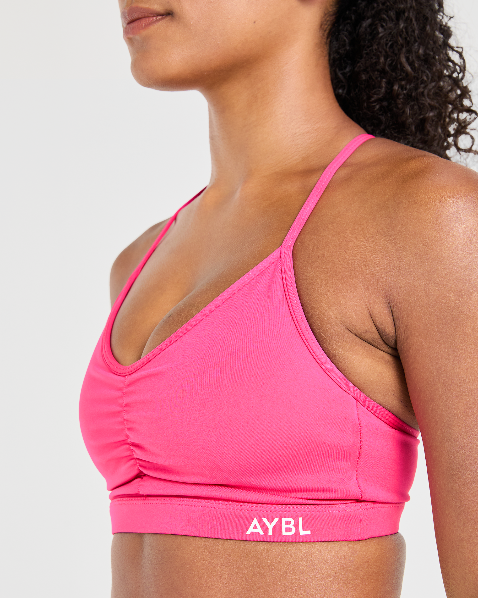 Essential Ruched Sports Bra - Hot Pink