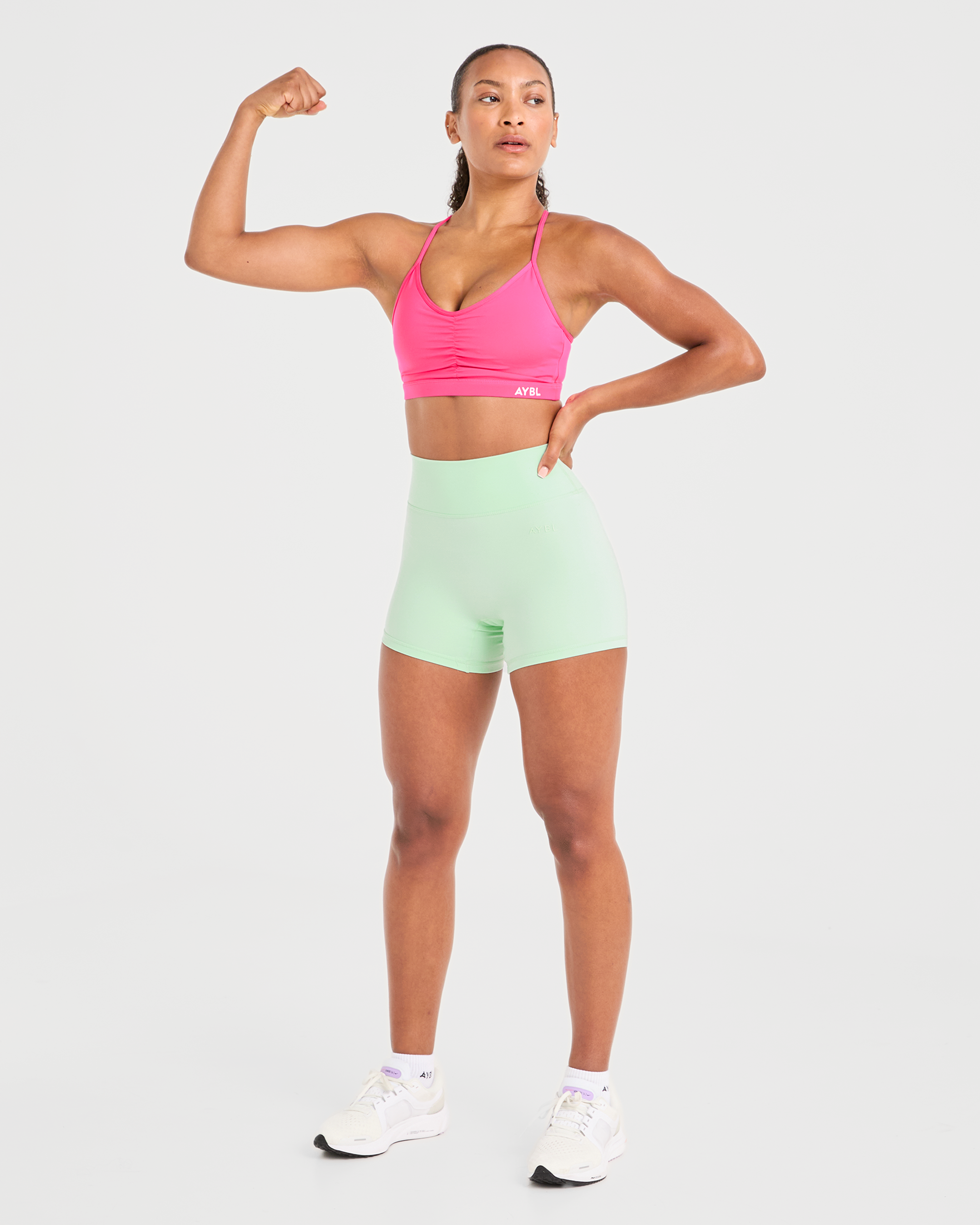 Essential Ruched Sports Bra - Hot Pink