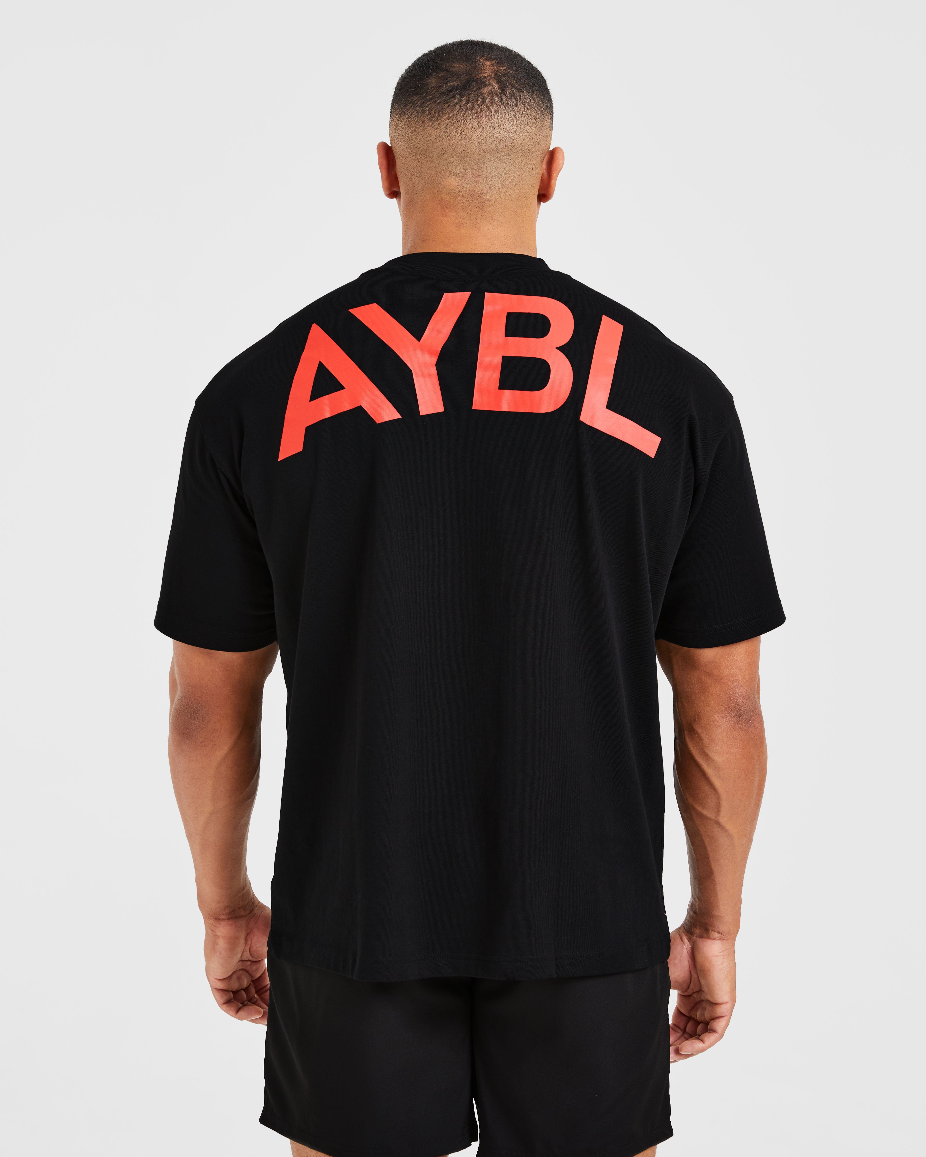 Essential Oversized T Shirt - Noir/Rouge