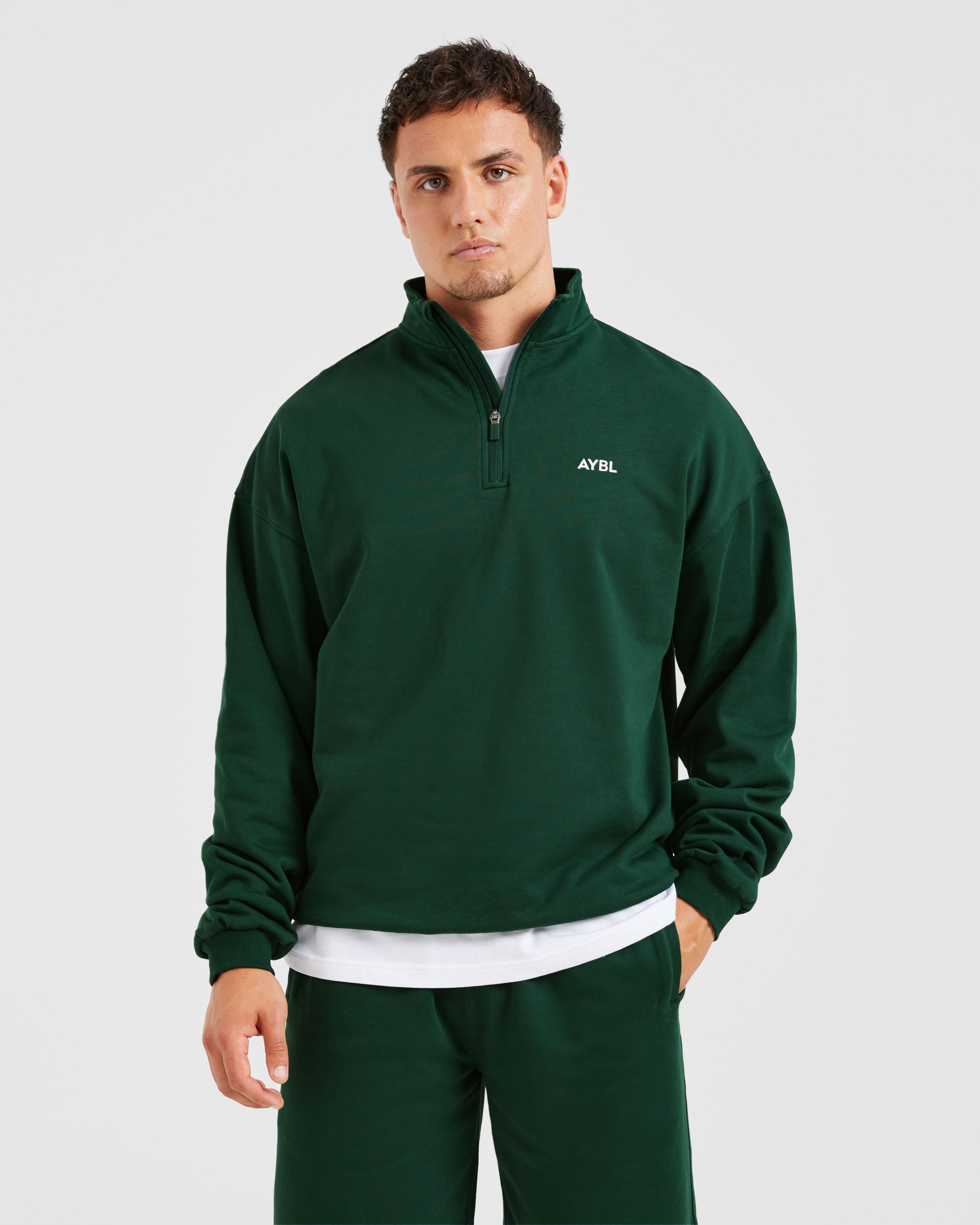 Rebound 1/4 Zip Pullover - Forest Vert