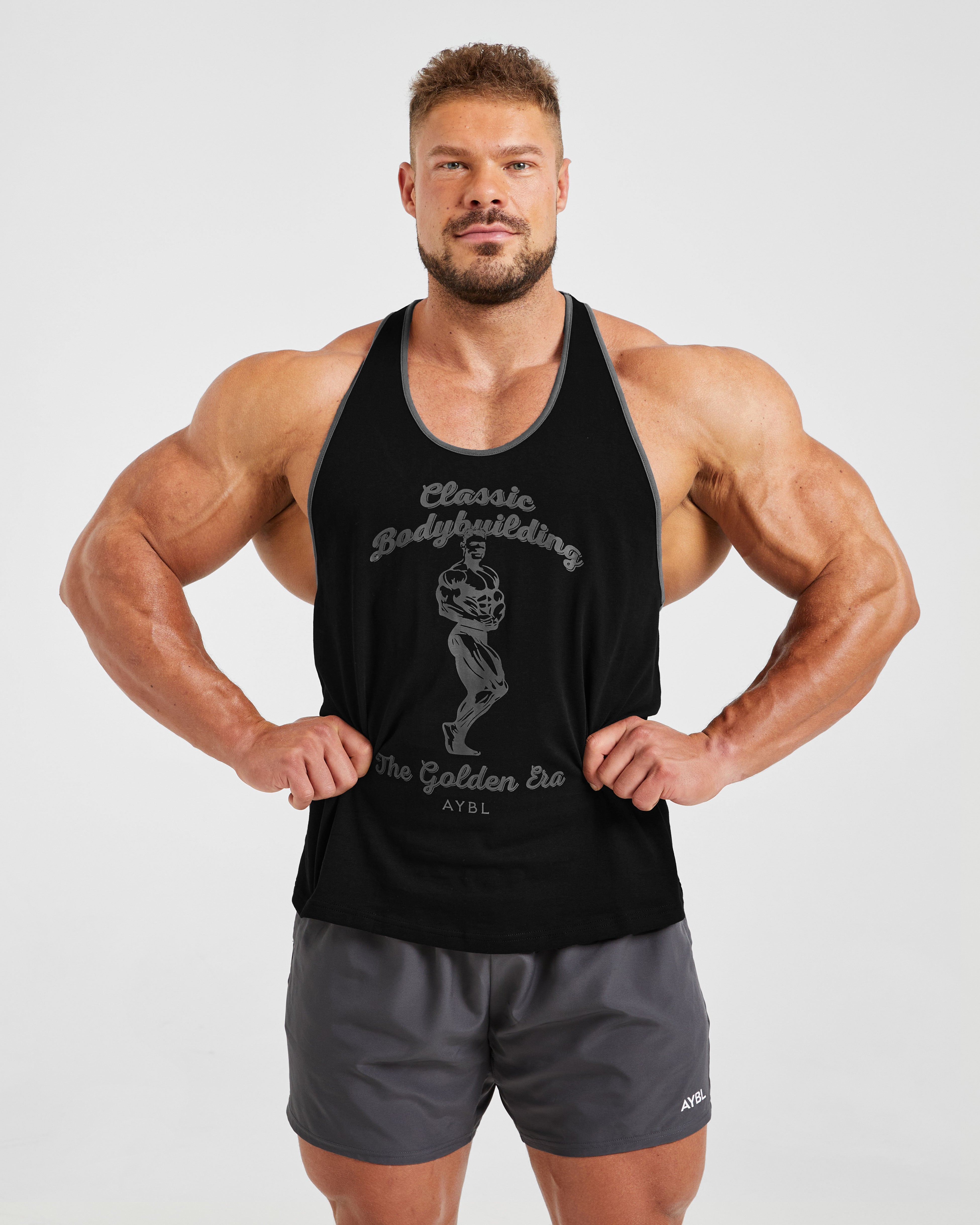 Wesley Vissers X Classic Bodybuilding Stringer - Noir/Charcoal