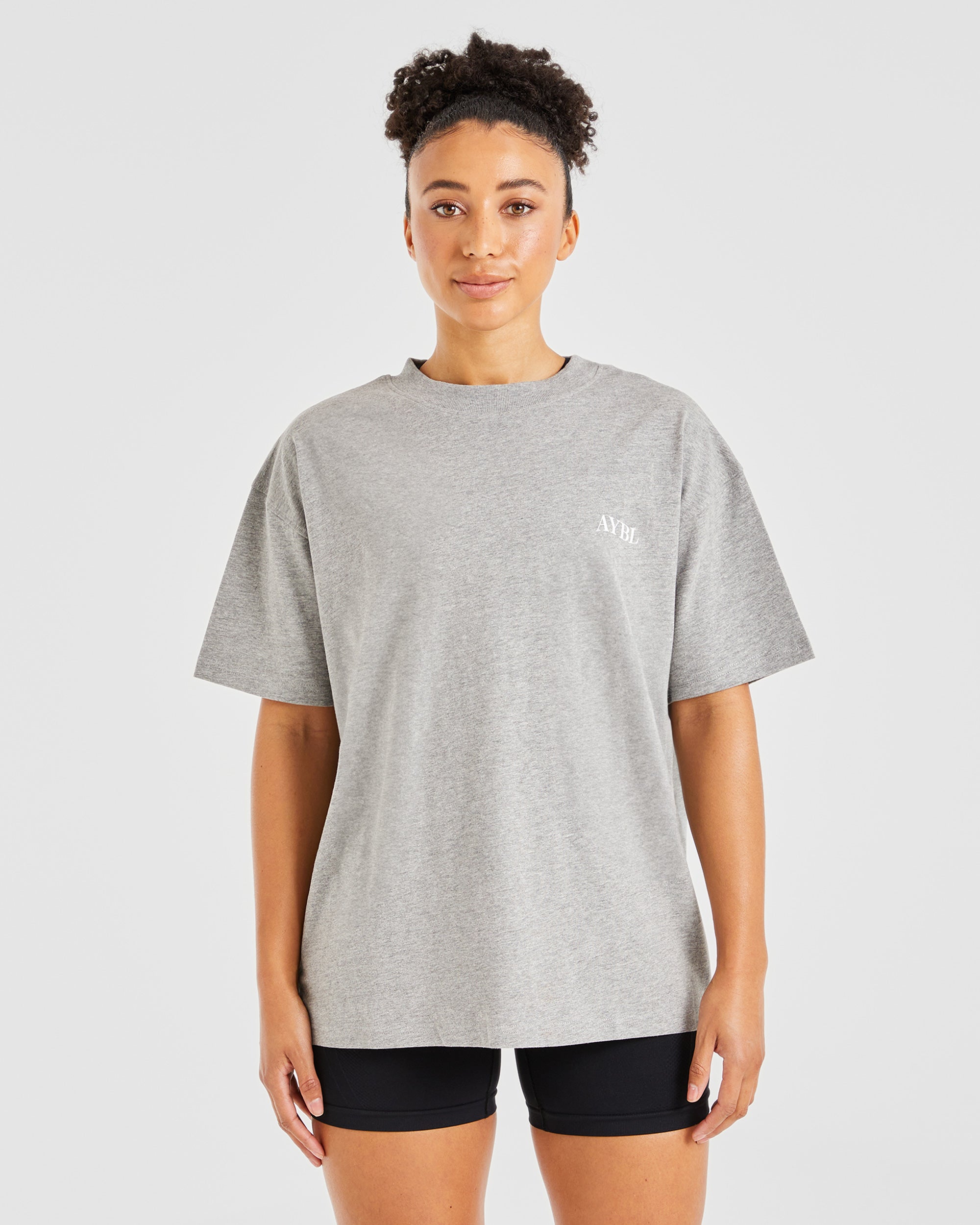 Be Good To Yourself Oversized T Shirt - Heather Gris/Blanc