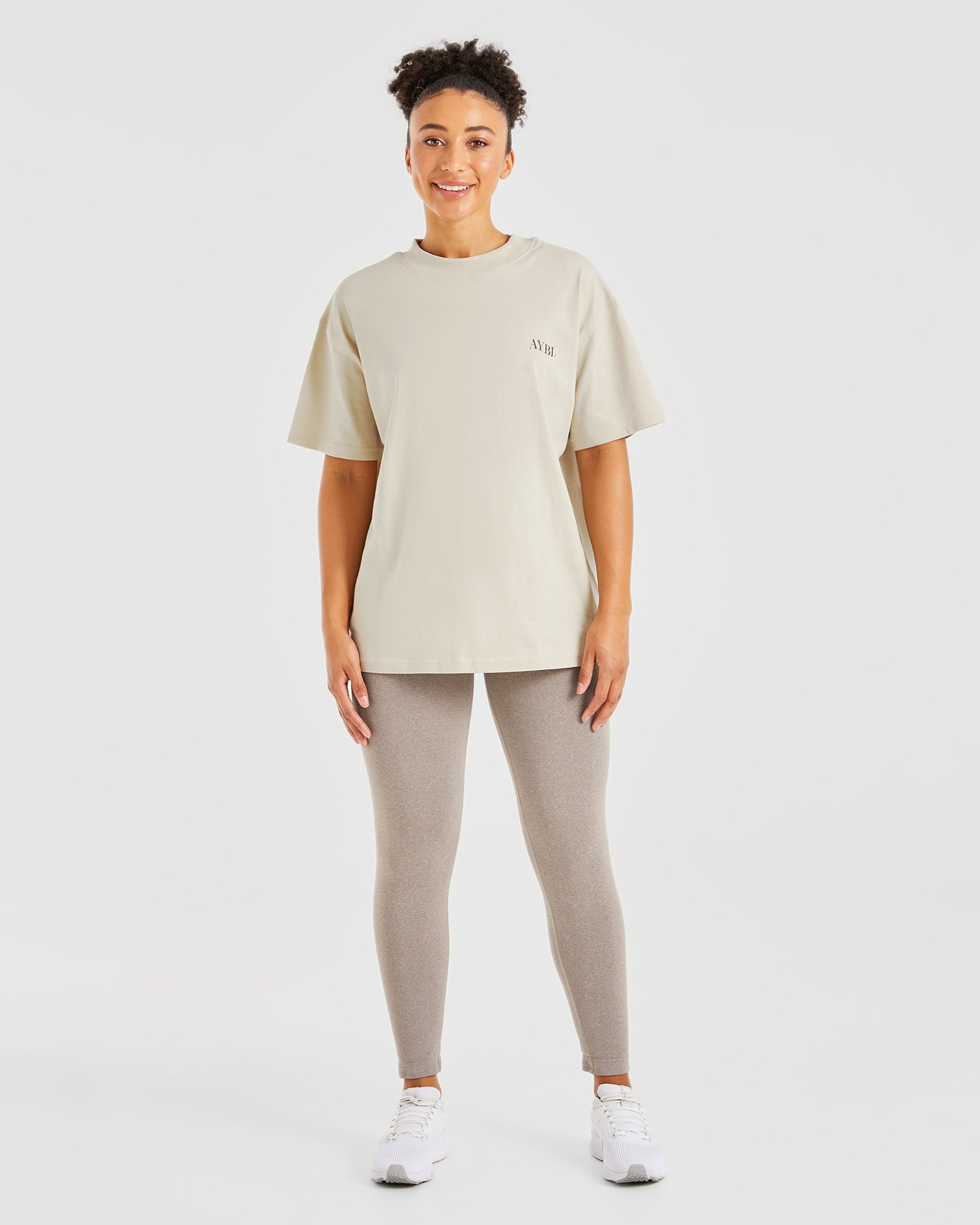 Be Good To Yourself Oversized T Shirt - Beige/Brun