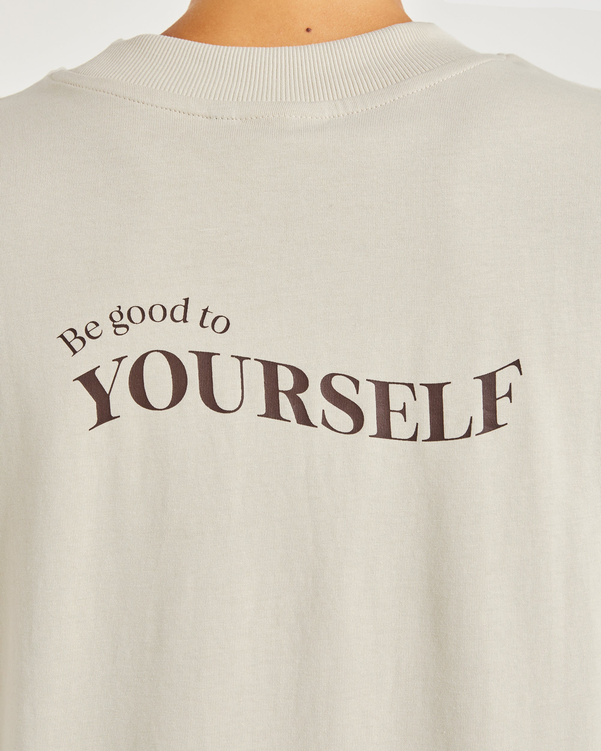 Be Good To Yourself Oversized T Shirt - Beige/Brun