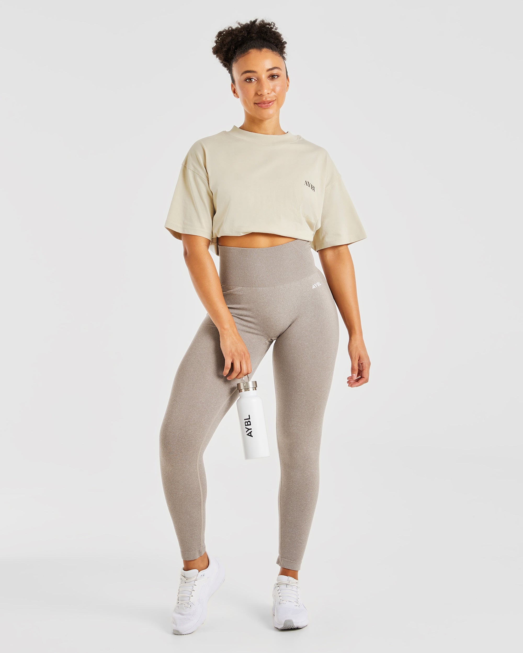 Be Good To Yourself Oversized T Shirt - Beige/Brun