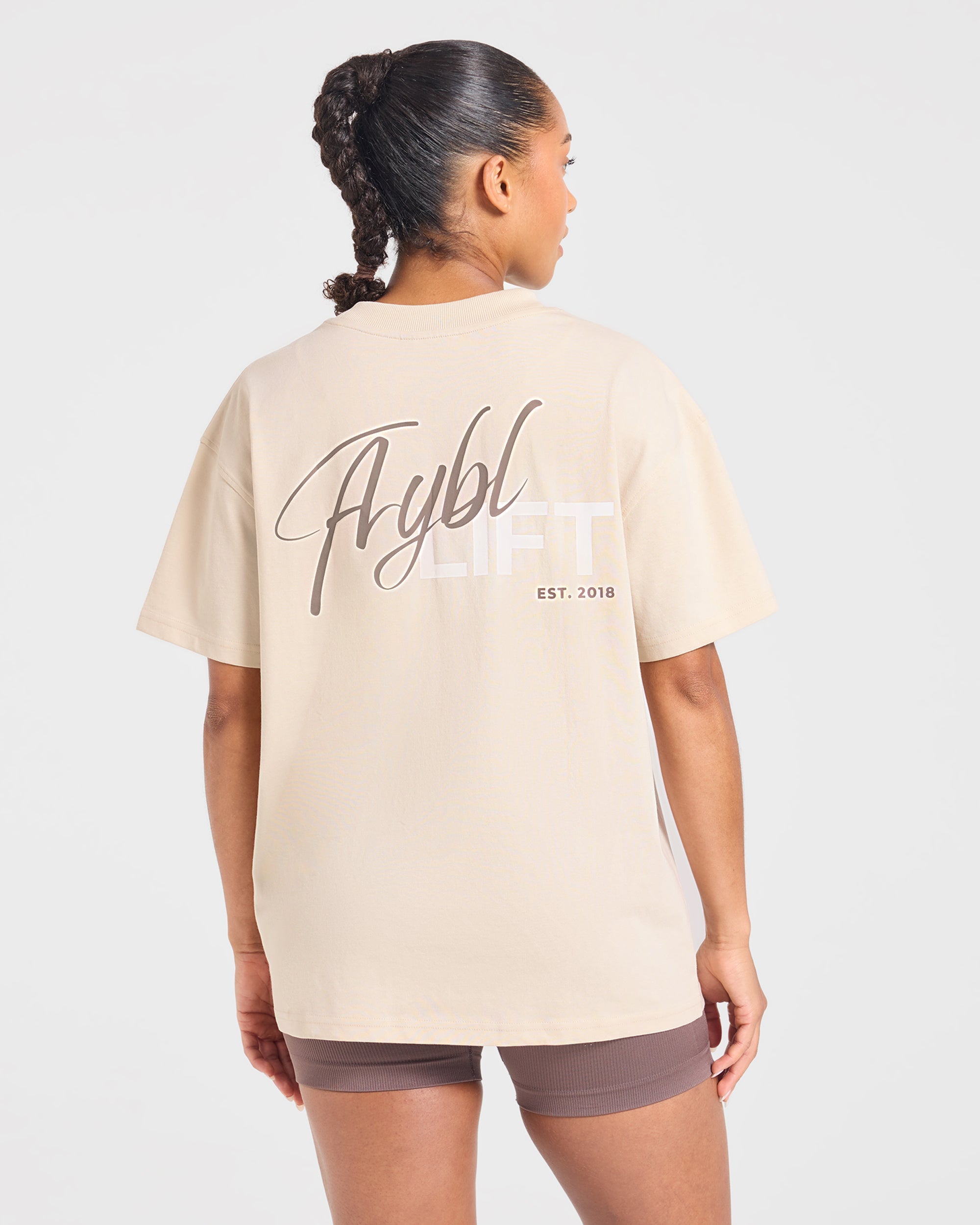 Lift Graphic 2.0 Oversized T Shirt - Beige