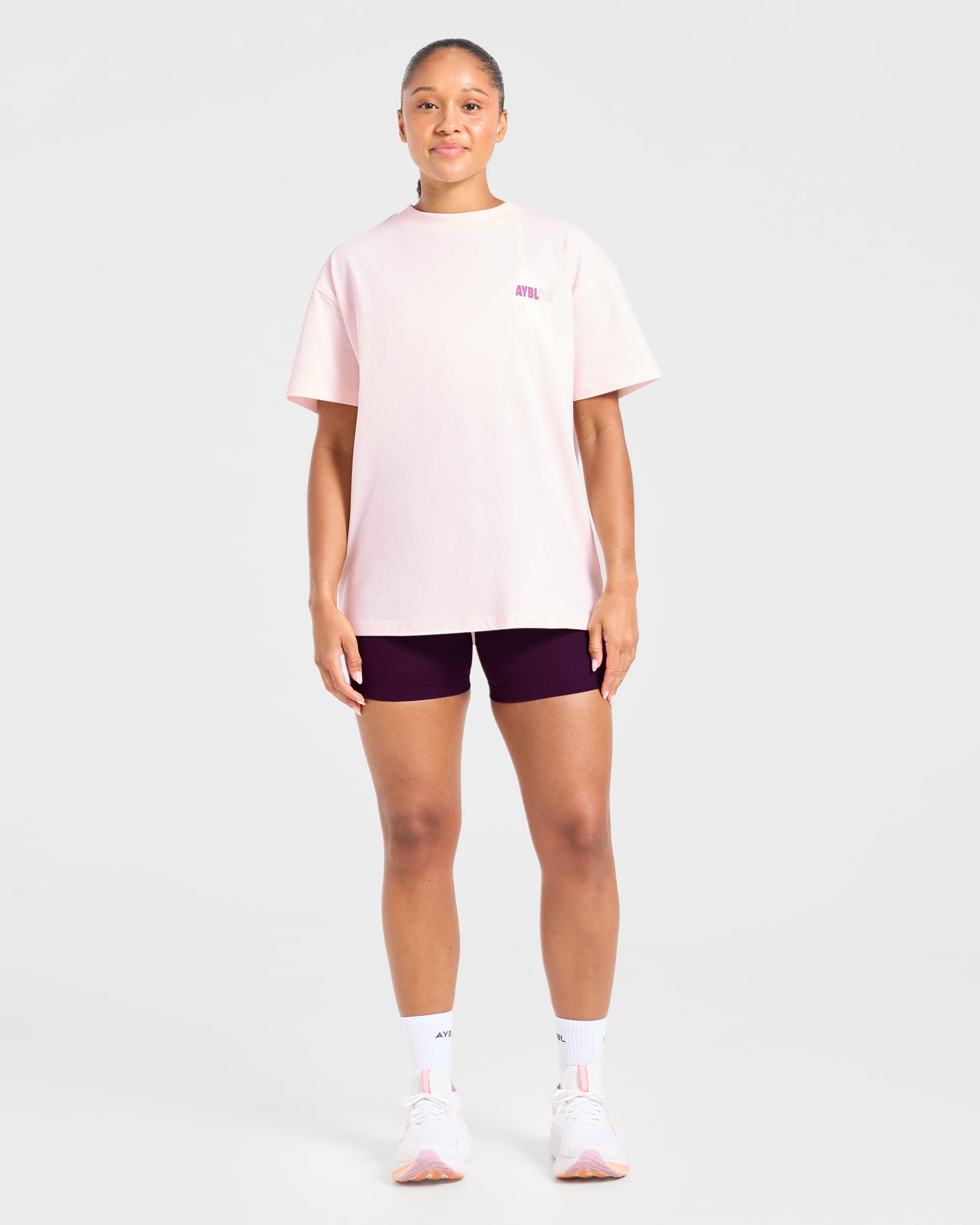 AYBL Run Oversized T Shirt - Baby Rose
