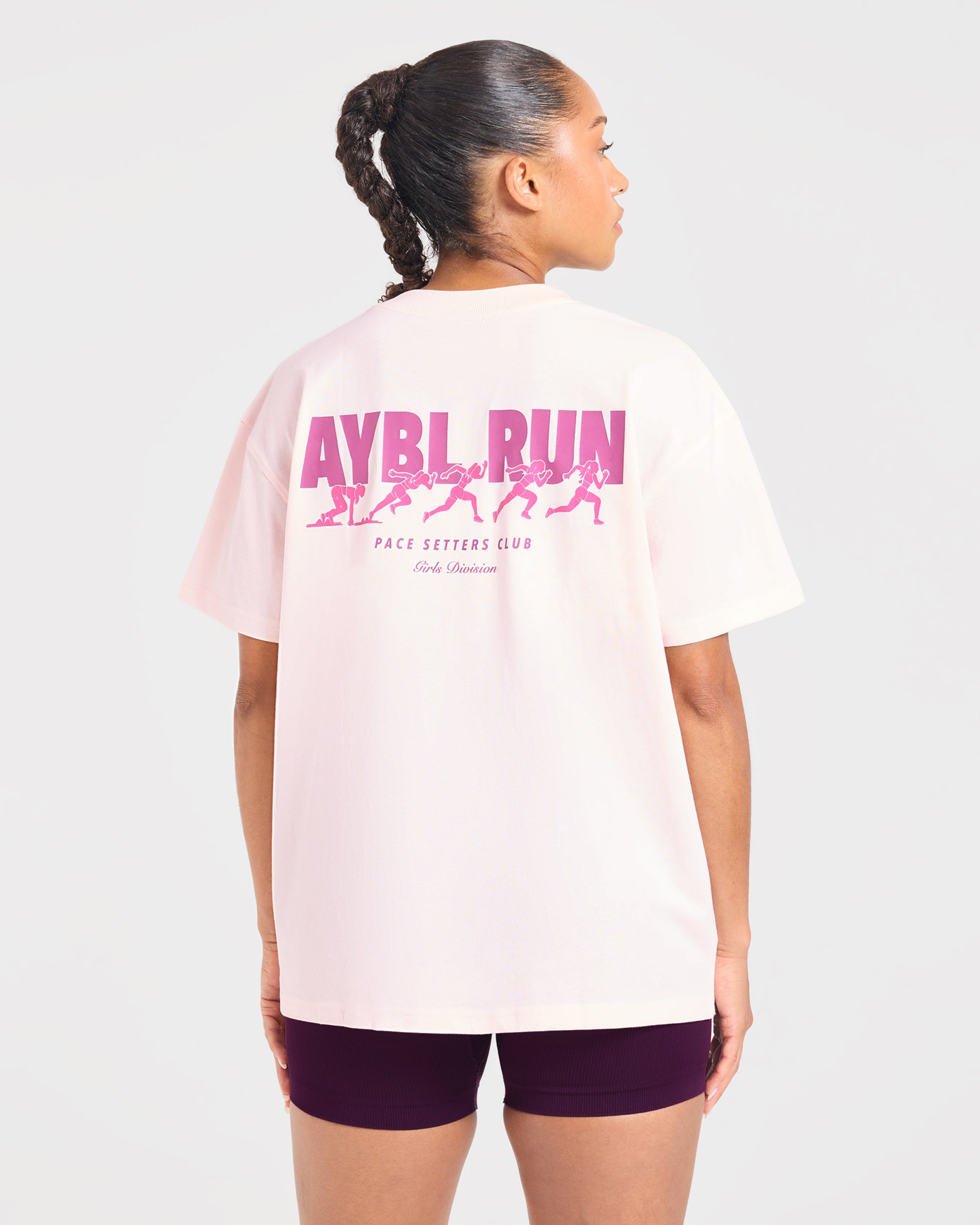AYBL Run Oversized T Shirt - Baby Rose
