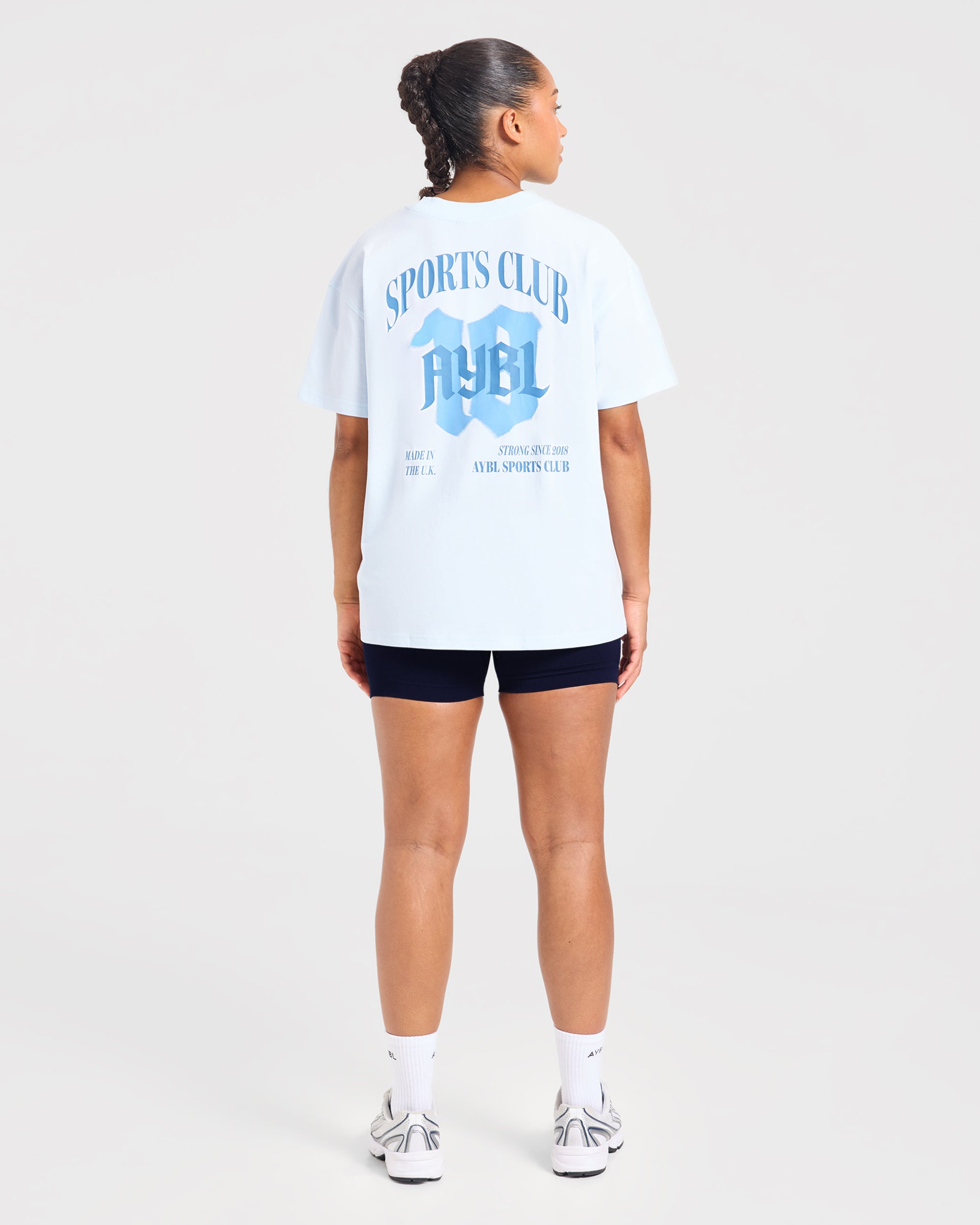 Sports Club Gothic Oversized T Shirt - Bleu