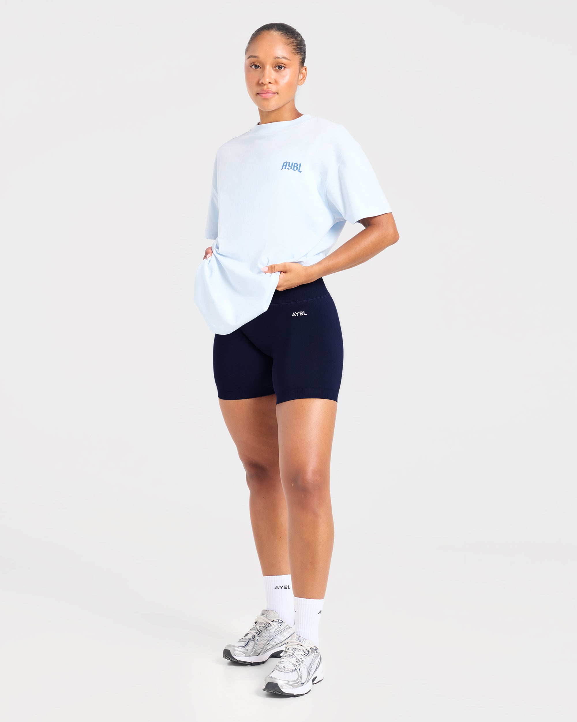Sports Club Gothic Oversized T Shirt - Bleu