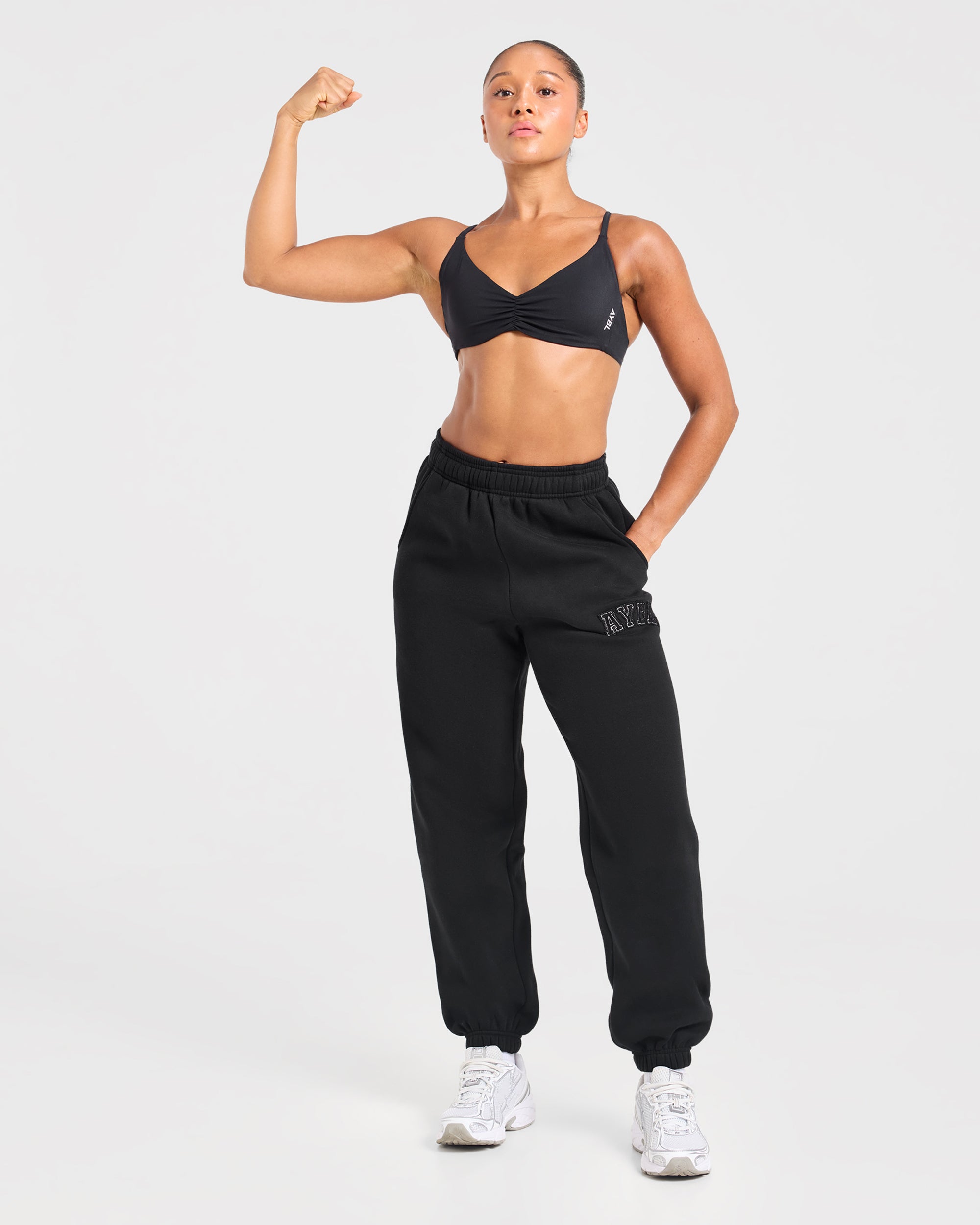 Varsity Applique Oversized Joggers - Noir