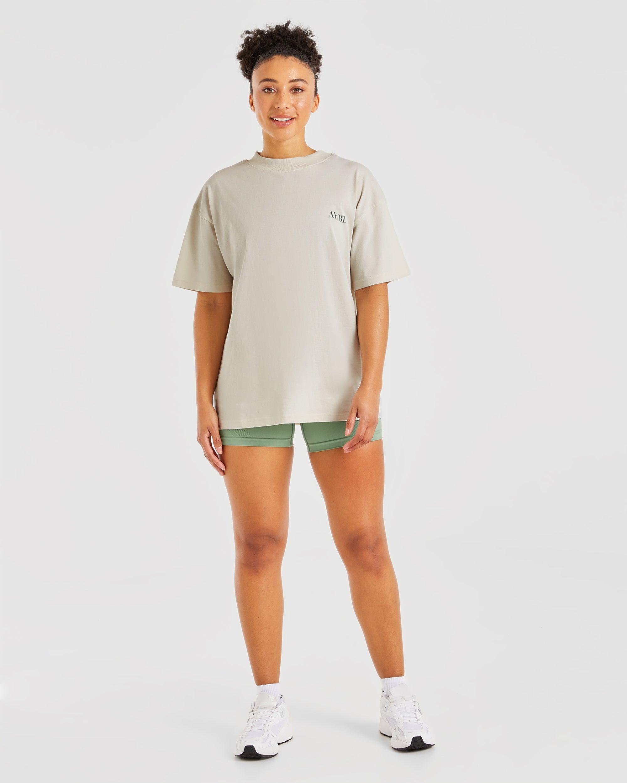 Be Good To Yourself Oversized T Shirt - Off Blanc/Vert